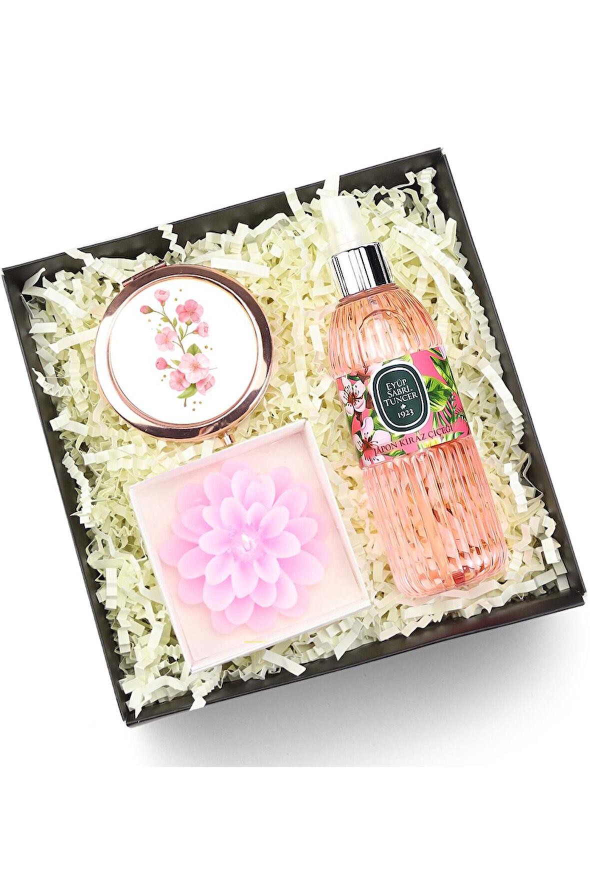 Eyüp Sabri Tuncer Sprey Kolonya & Lotus Mum & El Aynası Hediye Seti