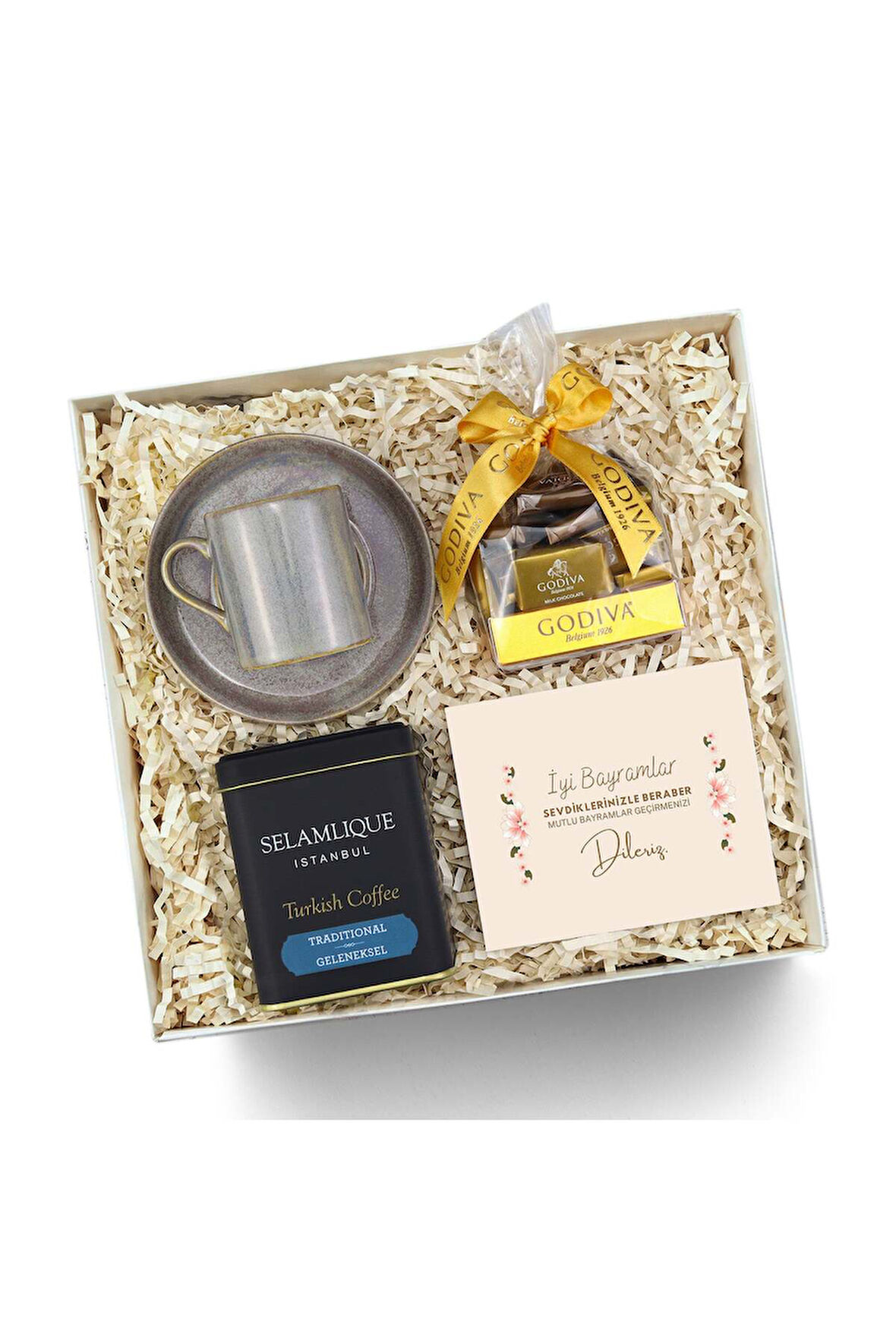 Godiva Çikolata & Fincan & Türk Kahvesi Hediye Seti