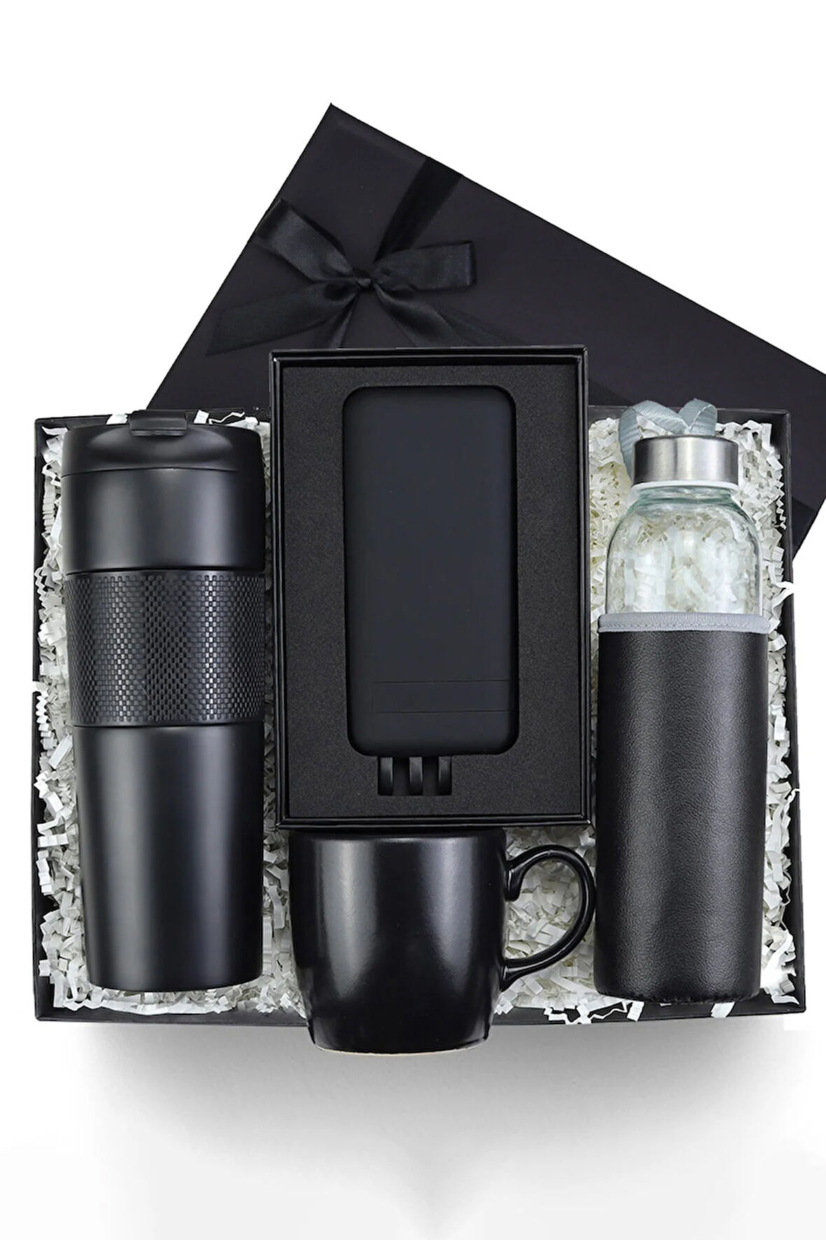 French Pressli Termos & Powerbank & Kupa & Matara Premium Hediye Seti