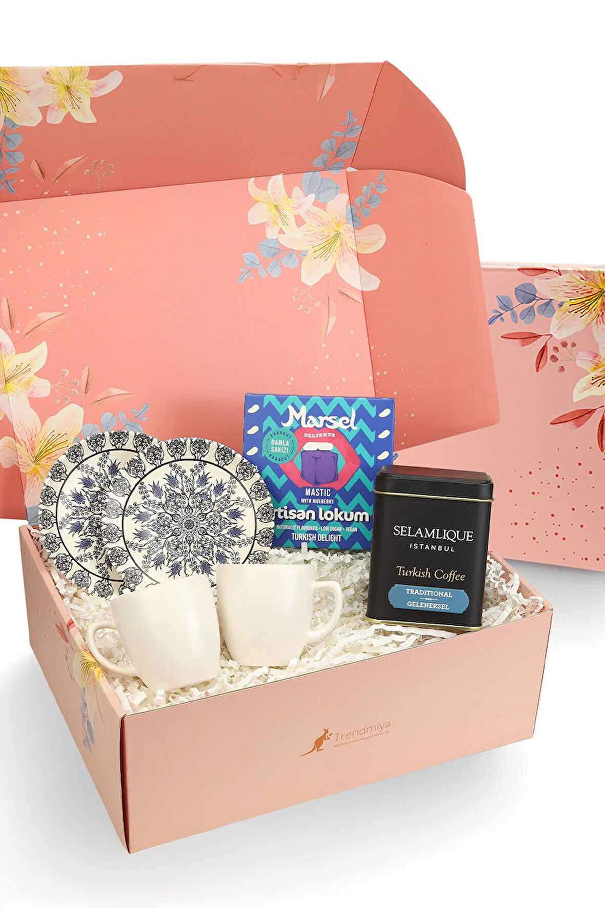 2 li Fincan & Lokum & Türk Kahvesi Hediye Seti