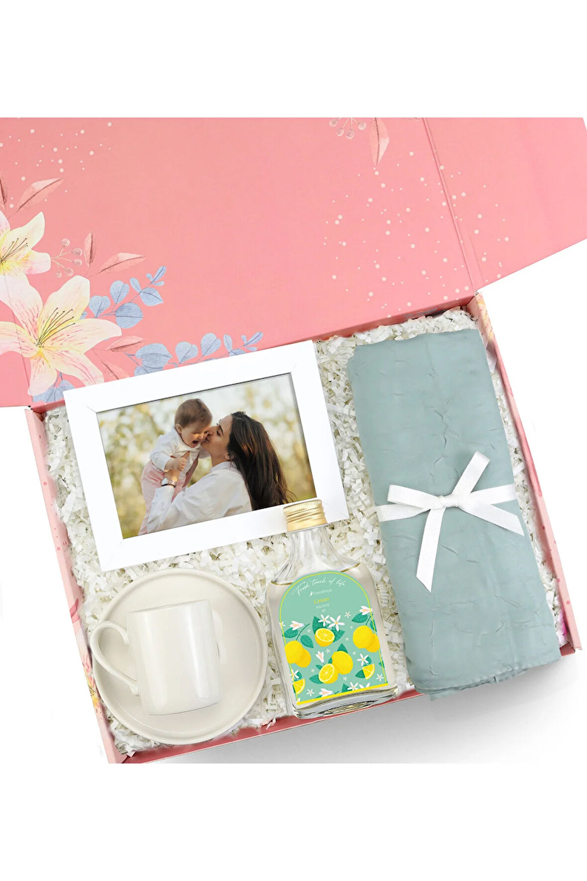 Çerçeve & Fincan & Kolonya & Şal Hediye Seti