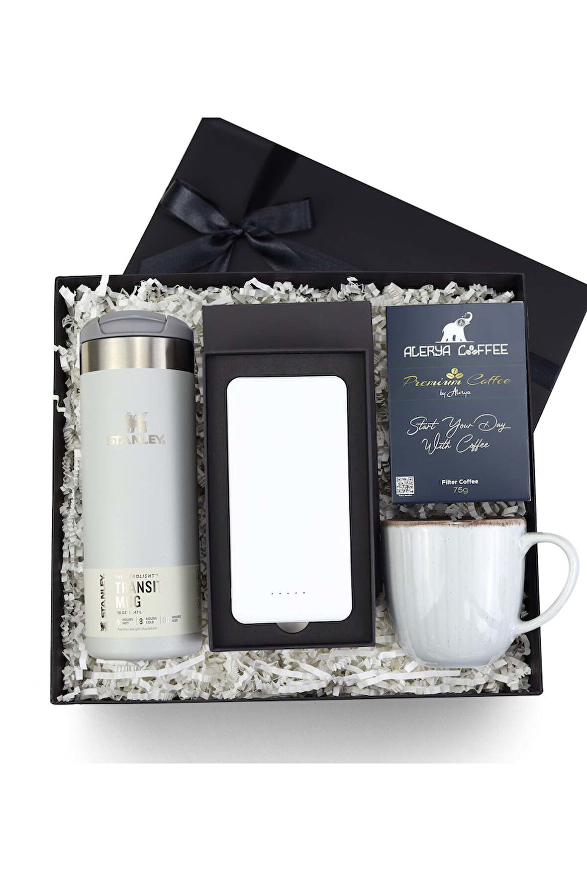 Termos & Powerbank & Filtre Kahve & Porselen Kupa Premium Hediye Seti