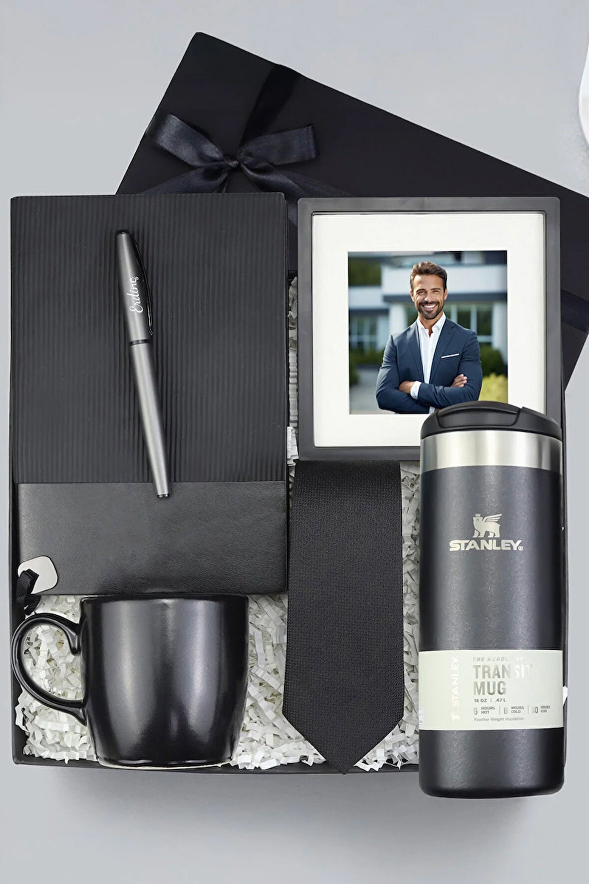 Termos & Esnek Kapak Defter & Kalem & Çerçeve & Kravat & Kupa Hediye Seti