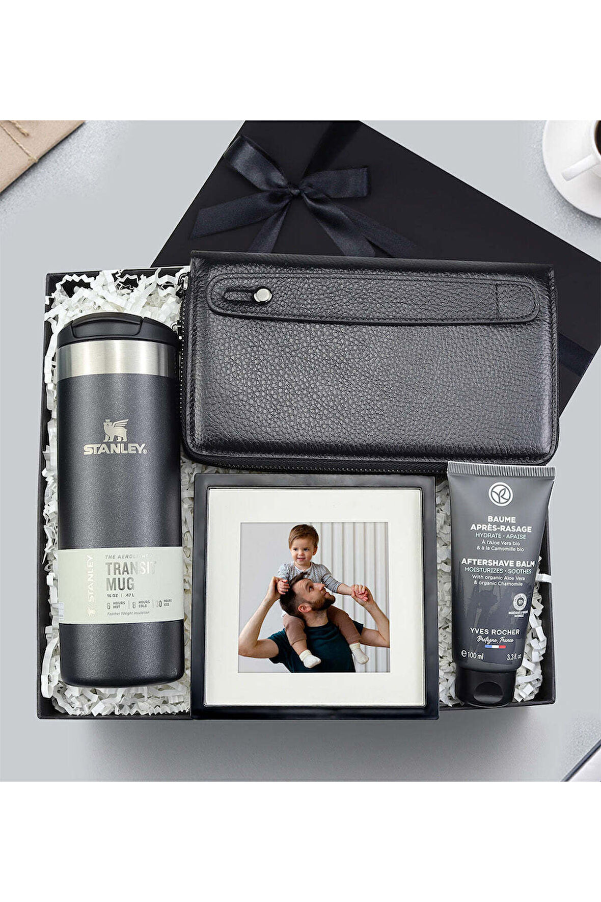 Deri Erkek Cüzdan & Termos 0,47 ml & Yves Rocher Balsam & Paspartu Çerçeve