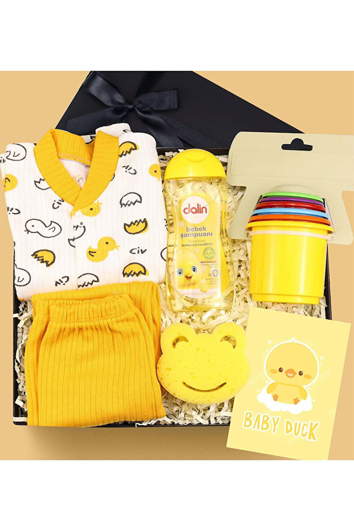 Dalin Şampuan & Bebek Takımı & Sünger & Eğlenceli Bardaklar Yenidoğan Hediye Seti