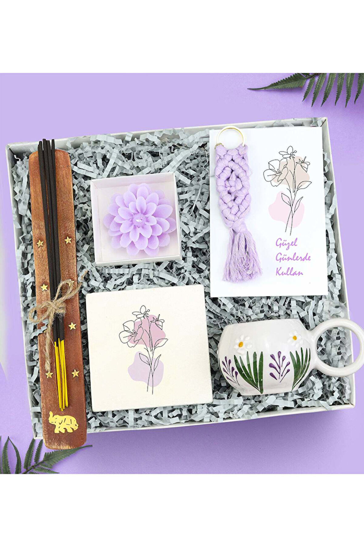 El Yapımı Kupa & Tütsü & Bardak Altlığı & Anahtarlık & Mum El Yapımı Hediye Seti
