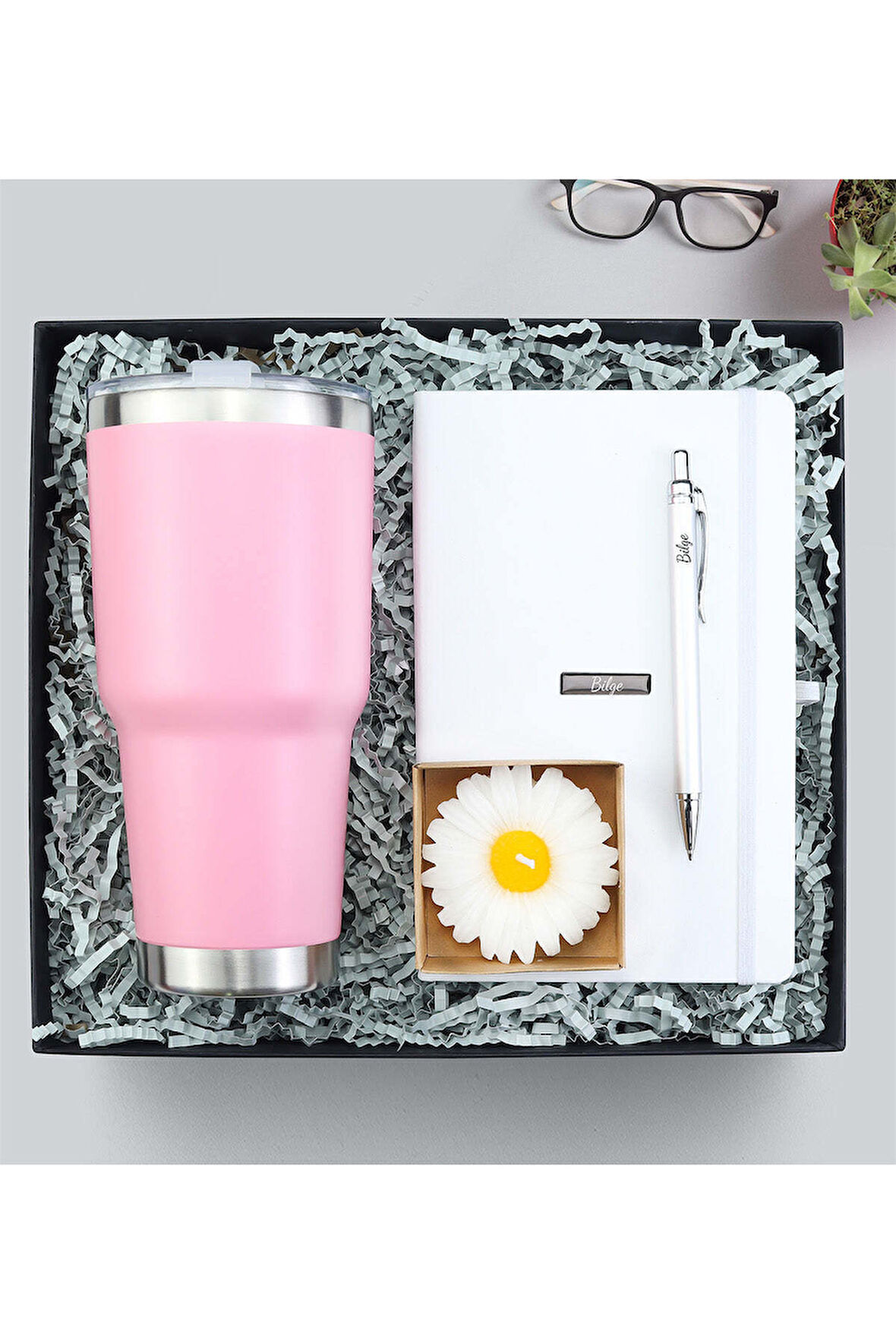Termos & Kalem & Defter & Mum Hediye Seti