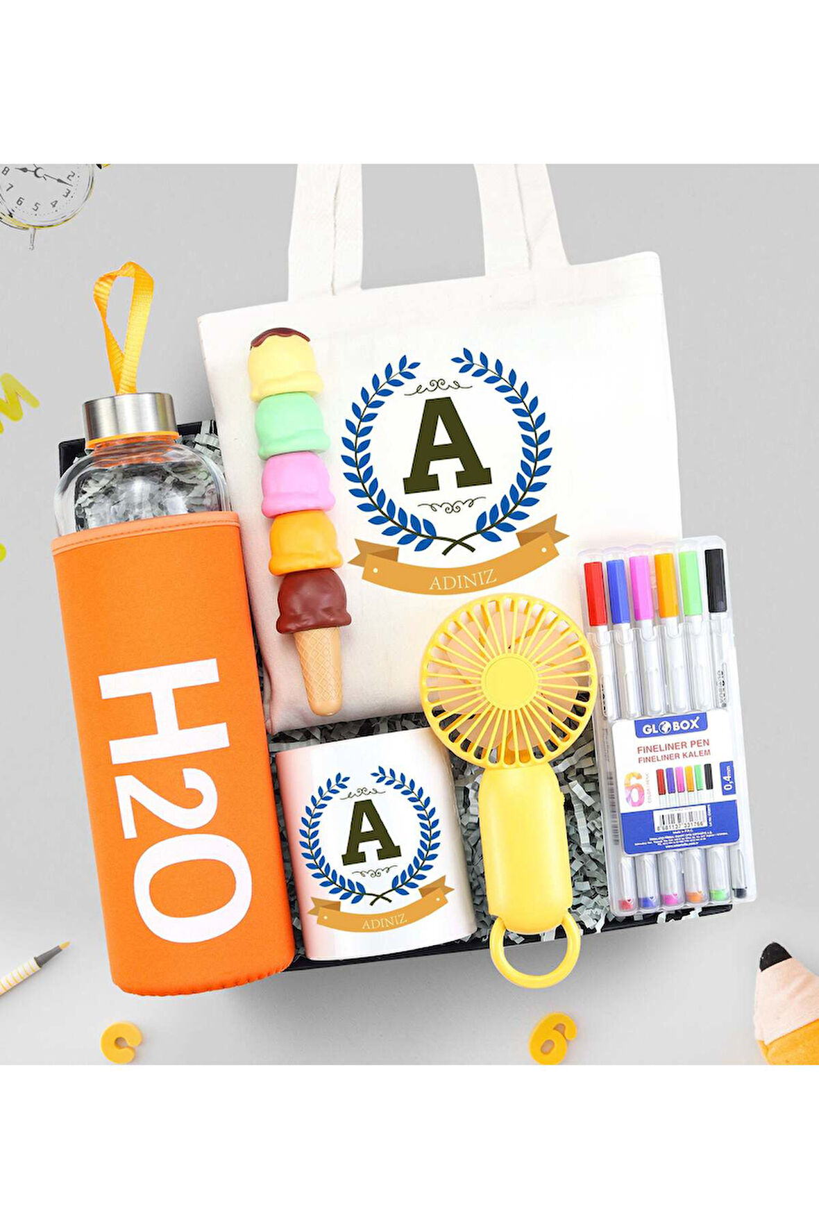 Matara & Çanta & Kalemlik & El Fanı & Kalem Seti & Dondurma Fosforlu Kalem Hediye Seti