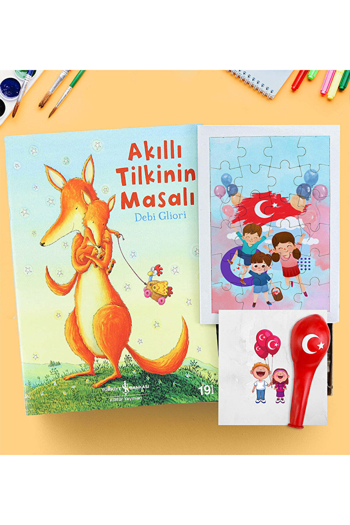 Akıllı Tilkinin Masalı & Balon & Puzzle Hediye Seti
