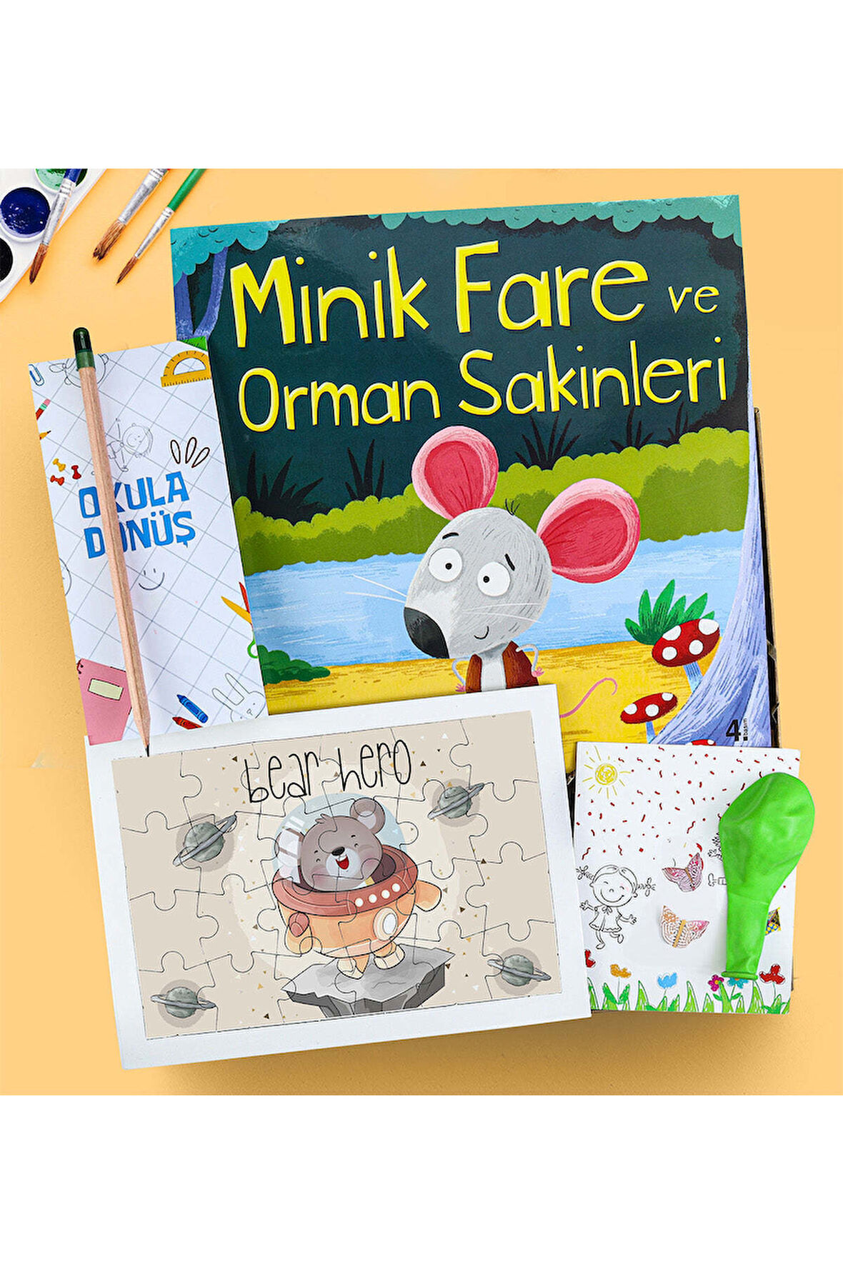 Hikaye Kitabı & Puzzle & Balon & Kalem Hediye Seti