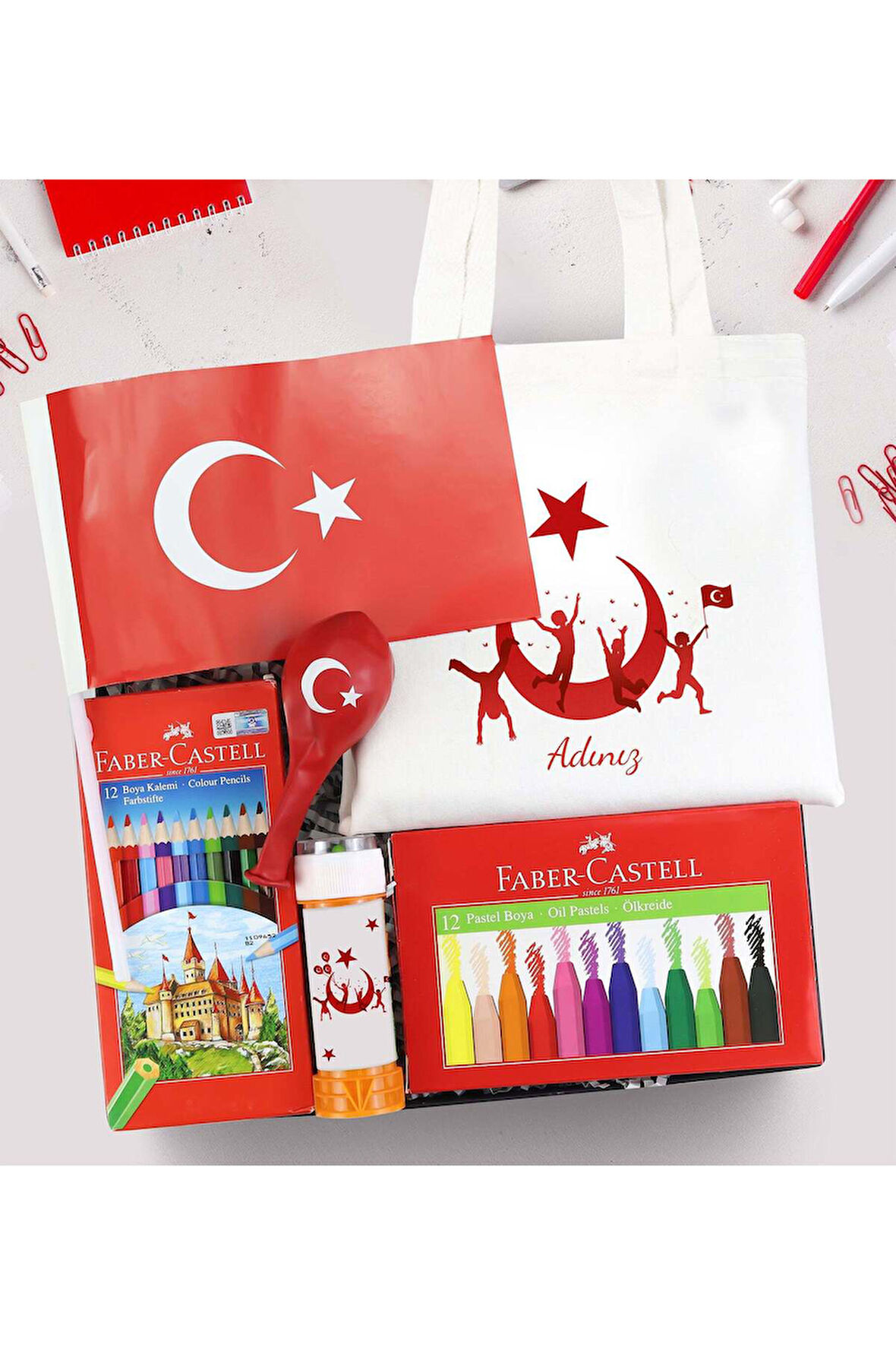 Türk Bayrağı Tasarımlı Hediye Seti