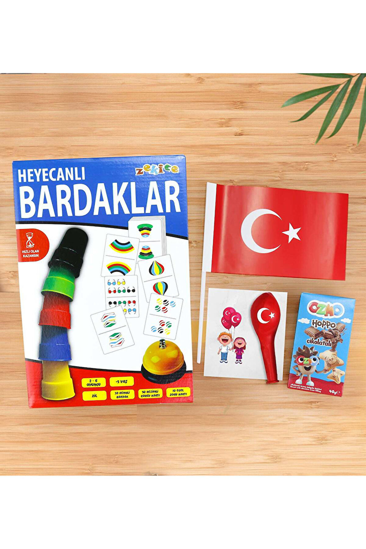 Neşeli Bardaklar Oyunu & Türk Bayrağı & Balon & Türk Bayrağı & Ozmo Hediye Seti
