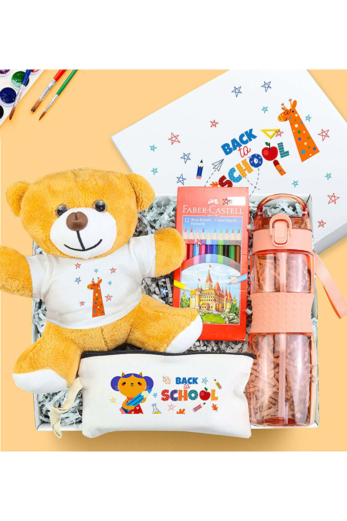 Ayıcık & Kuru Boya & Matara & Kalemlik Hediye Seti