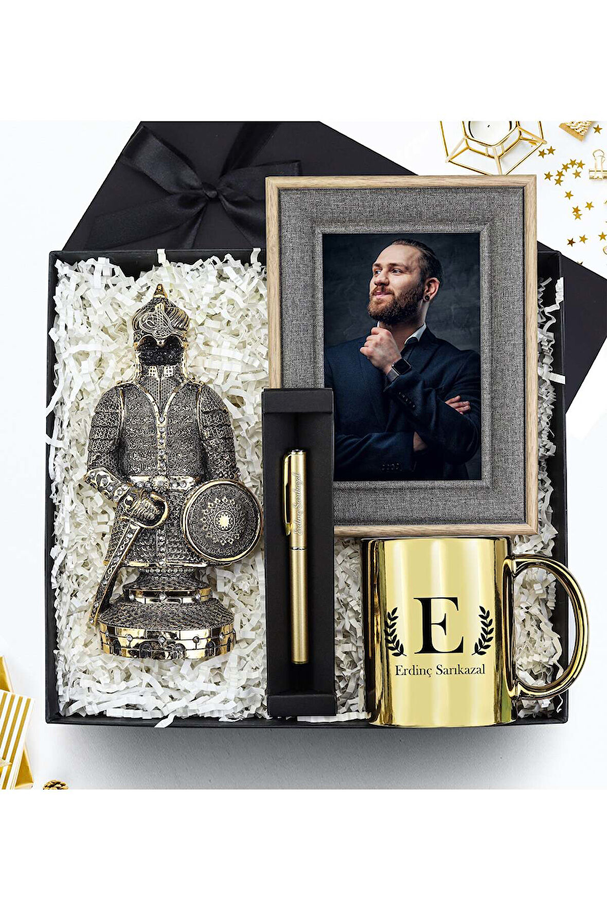 Fetih Zırh Ayetel Kürsi Biblo & Kupa & Kalem & Çerçeve Hediye Seti