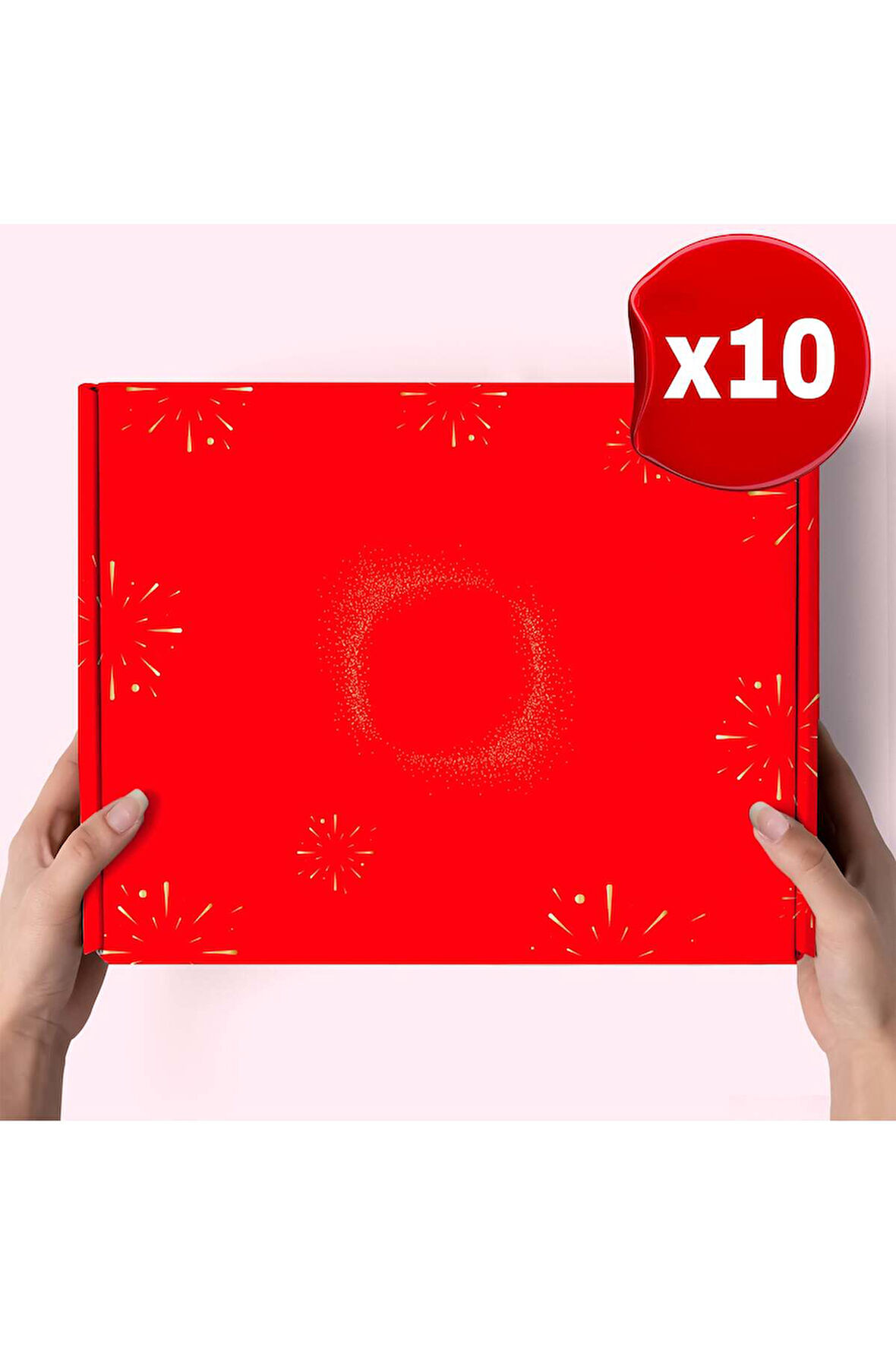 Kırmızı Tasarım Kutu (10 Adet)