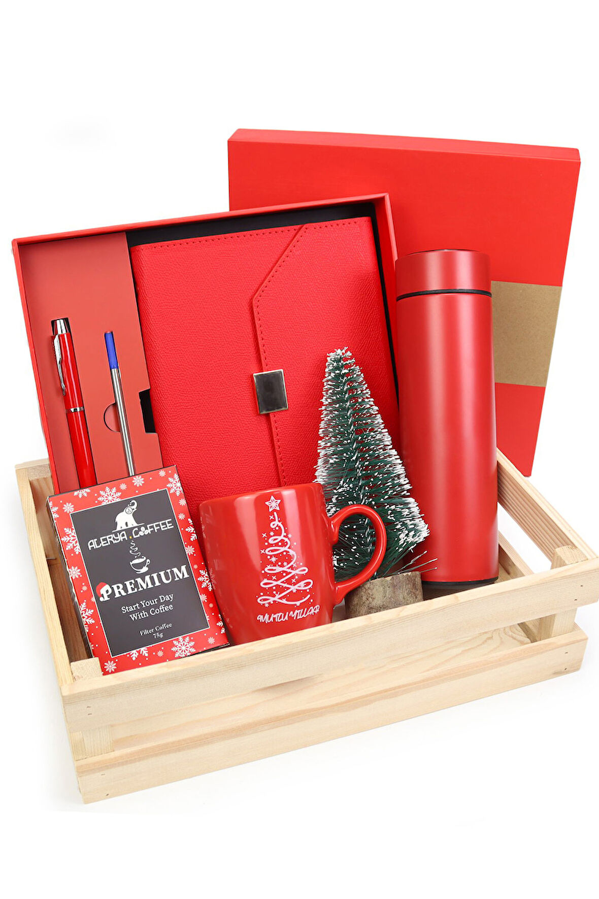 Ahşap Kasada Yeni Yıl Hediye Seti