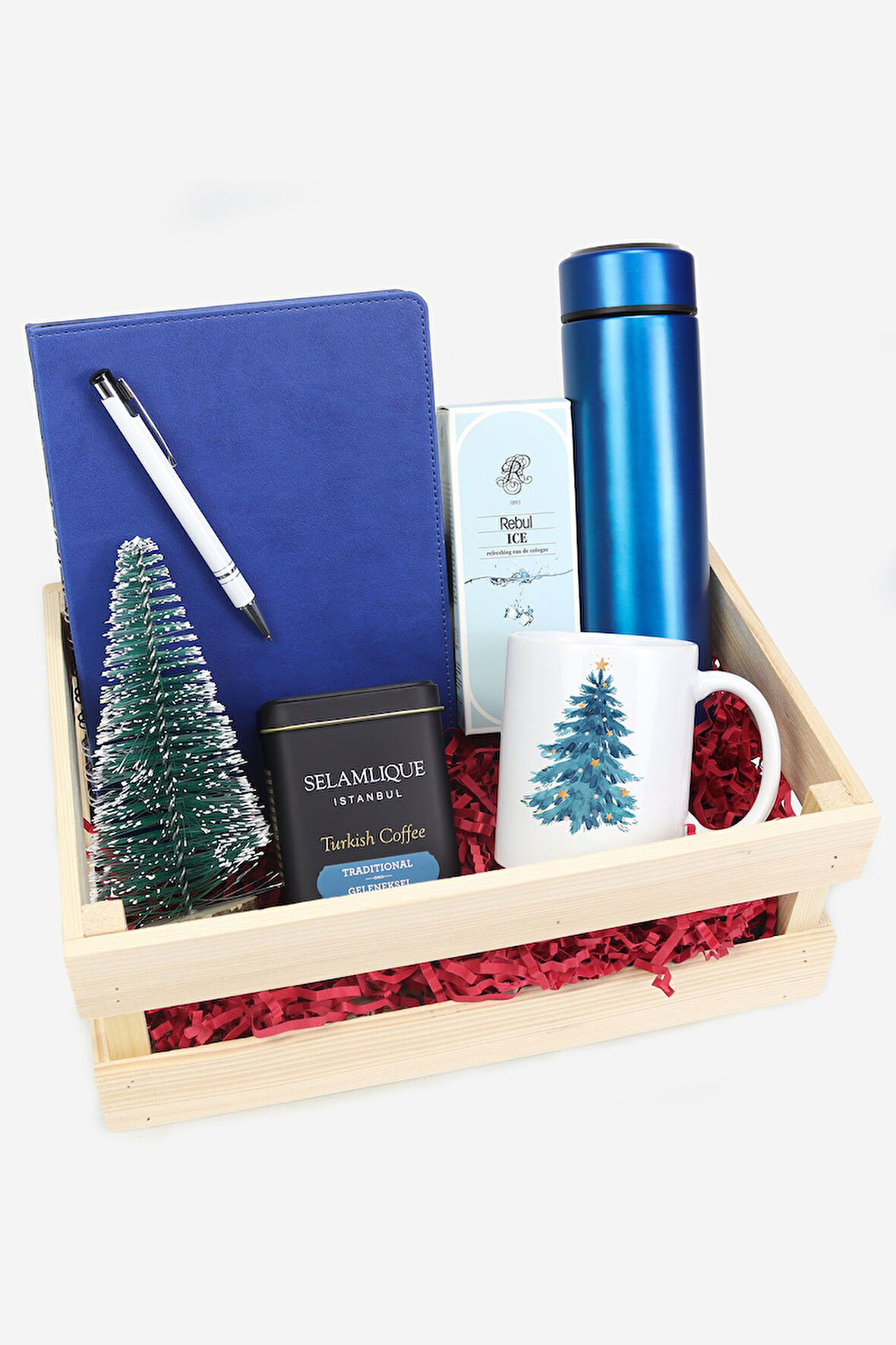 Ahşap Kasada Yılbaşı Hediye Seti