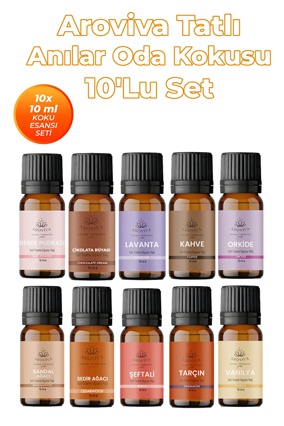 Tatlı Anılar Oda Kokusu 10'Lu Set – Doğal Esansiyel Uçucu Yağ,Difüzör Esansı,Buhurdanlık Yağı Tatlı Anılar Oda Kokusu 10'Lu Set – Doğal Esansiyel Uçucu Yağ,Difüzör Esansı,Buhurdanlık Yağı