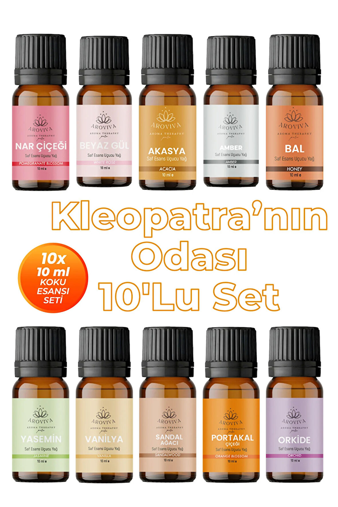 Kleopatra’nın Odası Esansiyel Uçucu Koku Yağı Buhurdanlık Yağı Difüzör Esansı 10'Lu Set 10x10ml Kleopatra’nın Odası Esansiyel Uçucu Koku Yağı Buhurdanlık Yağı Difüzör Esansı 10'Lu Set 10x10ml