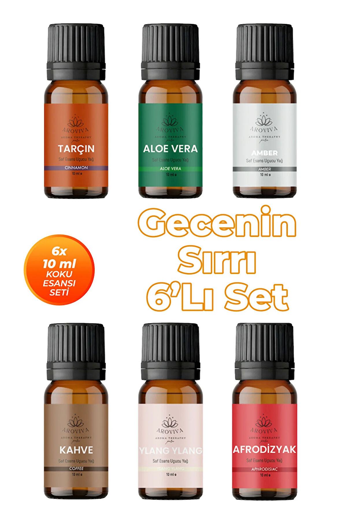 Gecenin Sırrı Oda Kokusu 6'Lı Set- Doğal Esansiyel Uçucu Yağ, Difüzör Esansı, Buhurdanlık Yağı Gecenin Sırrı Oda Kokusu 6'Lı Set- Doğal Esansiyel Uçucu Yağ, Difüzör Esansı, Buhurdanlık Yağı