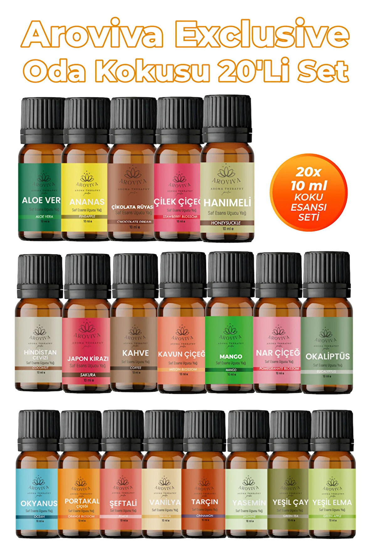 Exclusive Oda Kokusu 20'Li Set – Doğal Esansiyel Uçucu Yağ,Difüzör Esansı,Buhurdanlık Yağı Exclusive Oda Kokusu 20'Li Set – Doğal Esansiyel Uçucu Yağ,Difüzör Esansı,Buhurdanlık Yağı