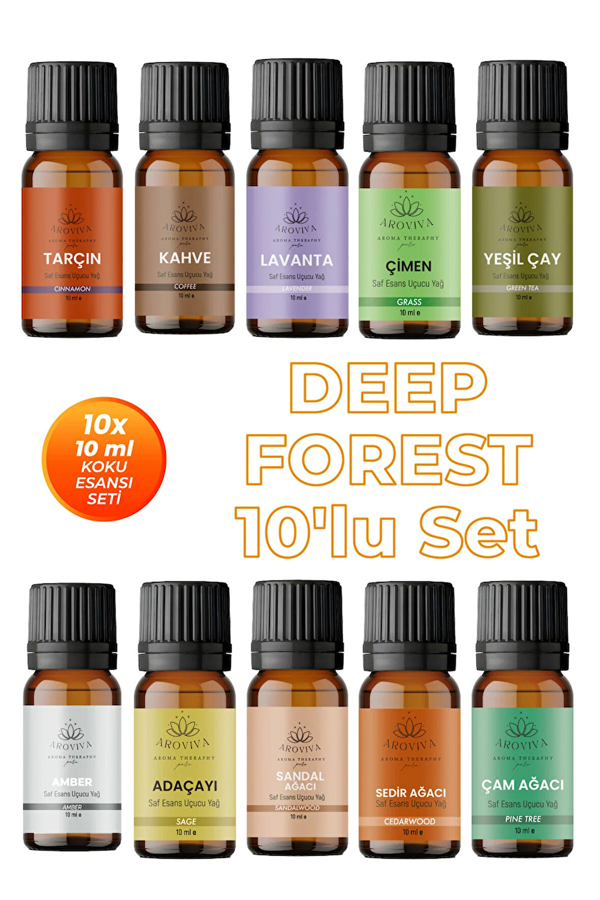 Deep Forest 10'lu Set Oda Kokusu Esansı - Orman Kokusu (10x10ml) Deep Forest 10'lu Set Oda Kokusu Esansı - Orman Kokusu (10x10ml)