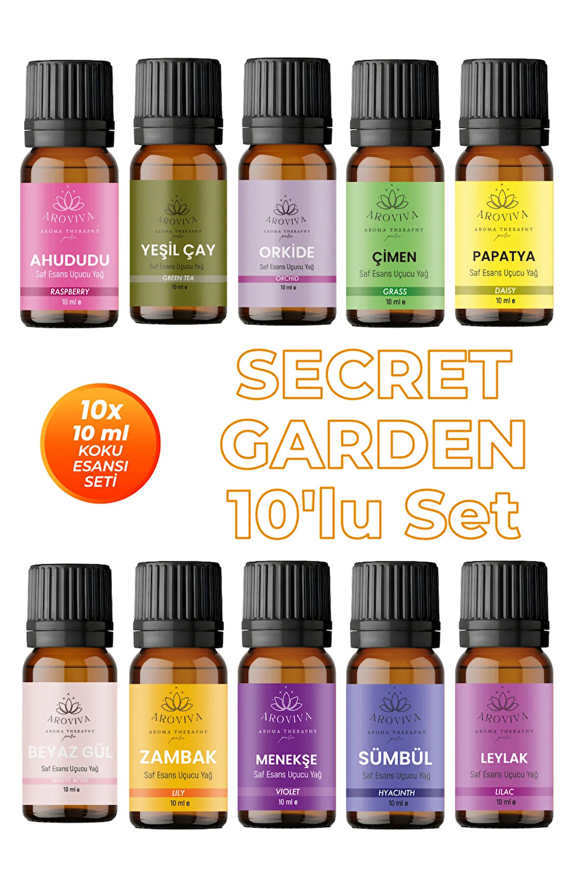 Secret Garden 10'lu Set Oda Kokusu Esansı - Çiçek Buketi (10x10ml) Secret Garden 10'lu Set Oda Kokusu Esansı - Çiçek Buketi (10x10ml)