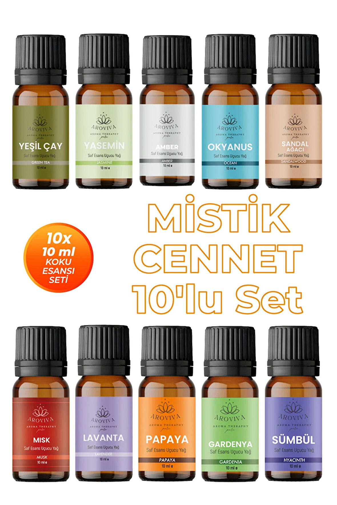 Mistik Cennet 10'lu Set Oda Kokusu Esansı - Derin Huzur (10x10ml) Mistik Cennet 10'lu Set Oda Kokusu Esansı - Derin Huzur (10x10ml)