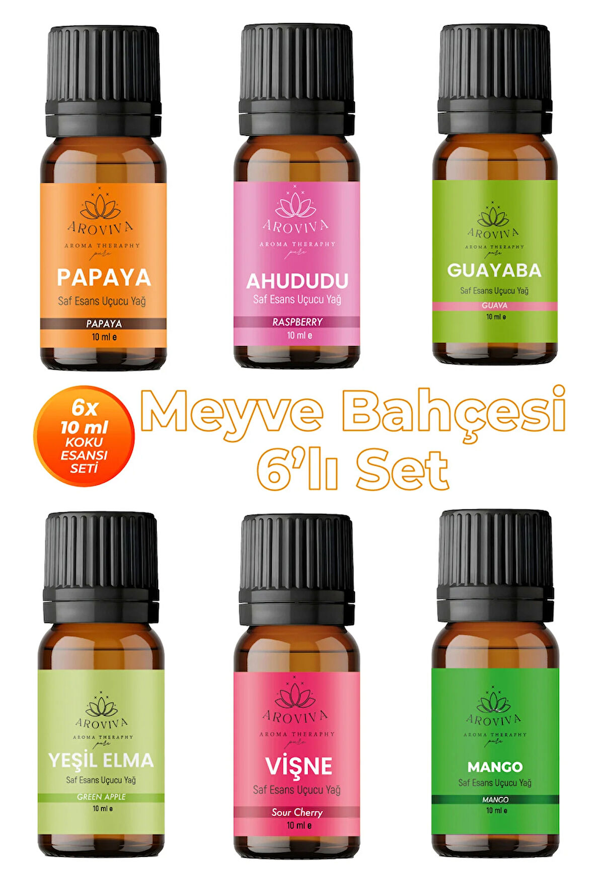 Meyve Bahçesi 6'lı Set Oda Kokusu Esansı - Neşeli Meyveler (6x10ml) Meyve Bahçesi 6'lı Set Oda Kokusu Esansı - Neşeli Meyveler (6x10ml)