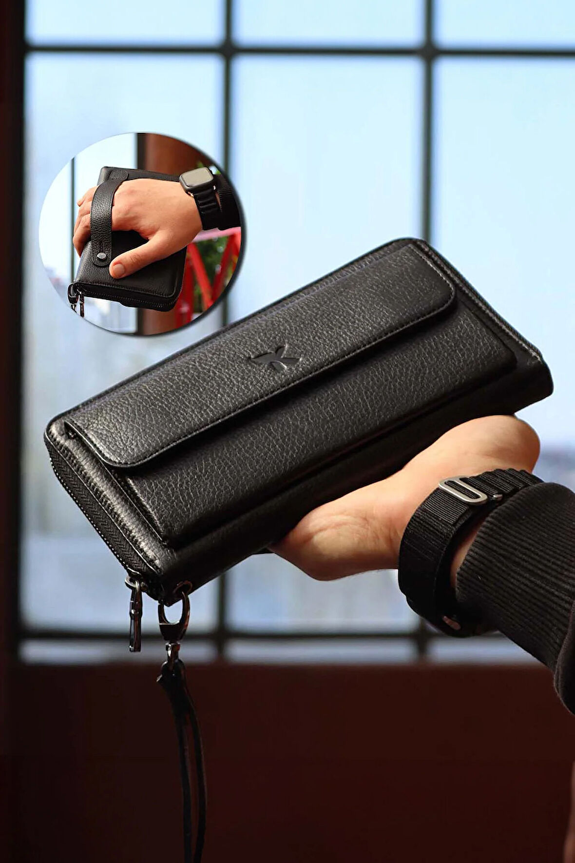 Hakiki Deri Unisex Portföy Cüzdan