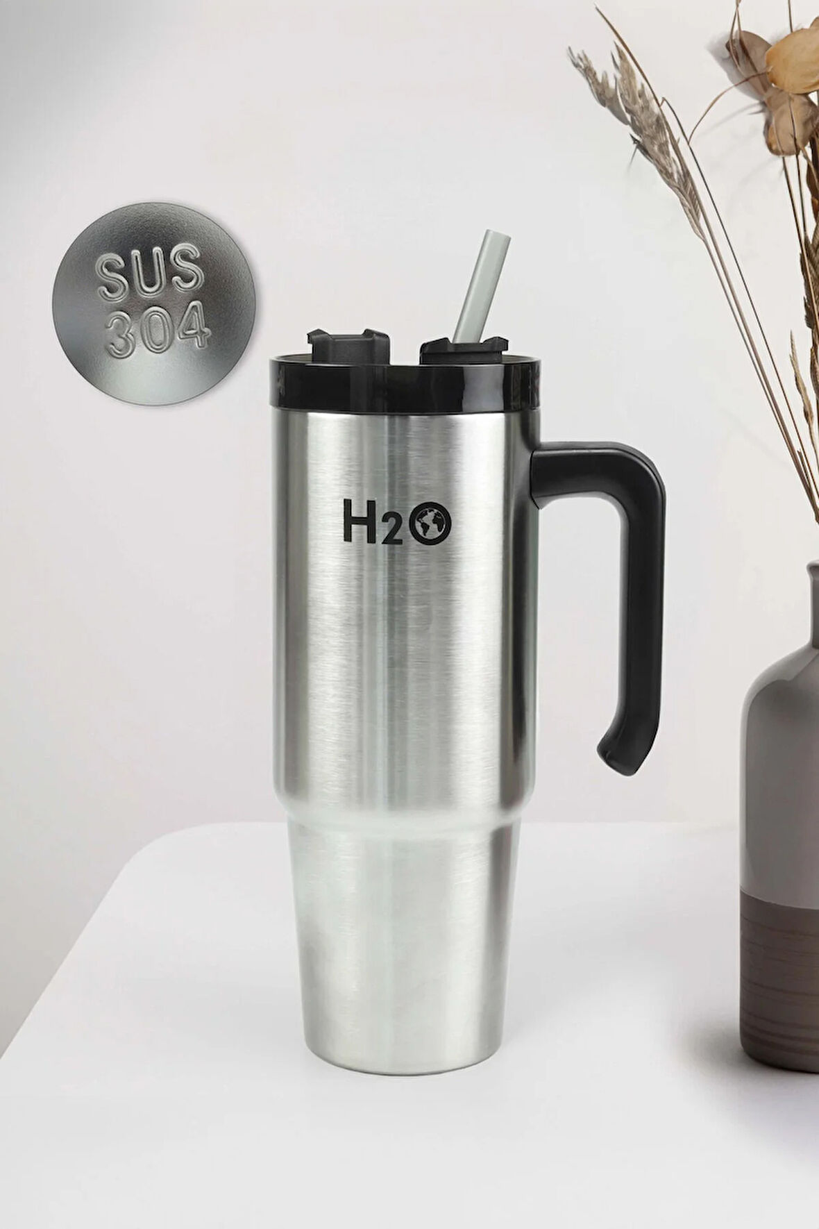 Pipetli Kulplu 900ml Termos