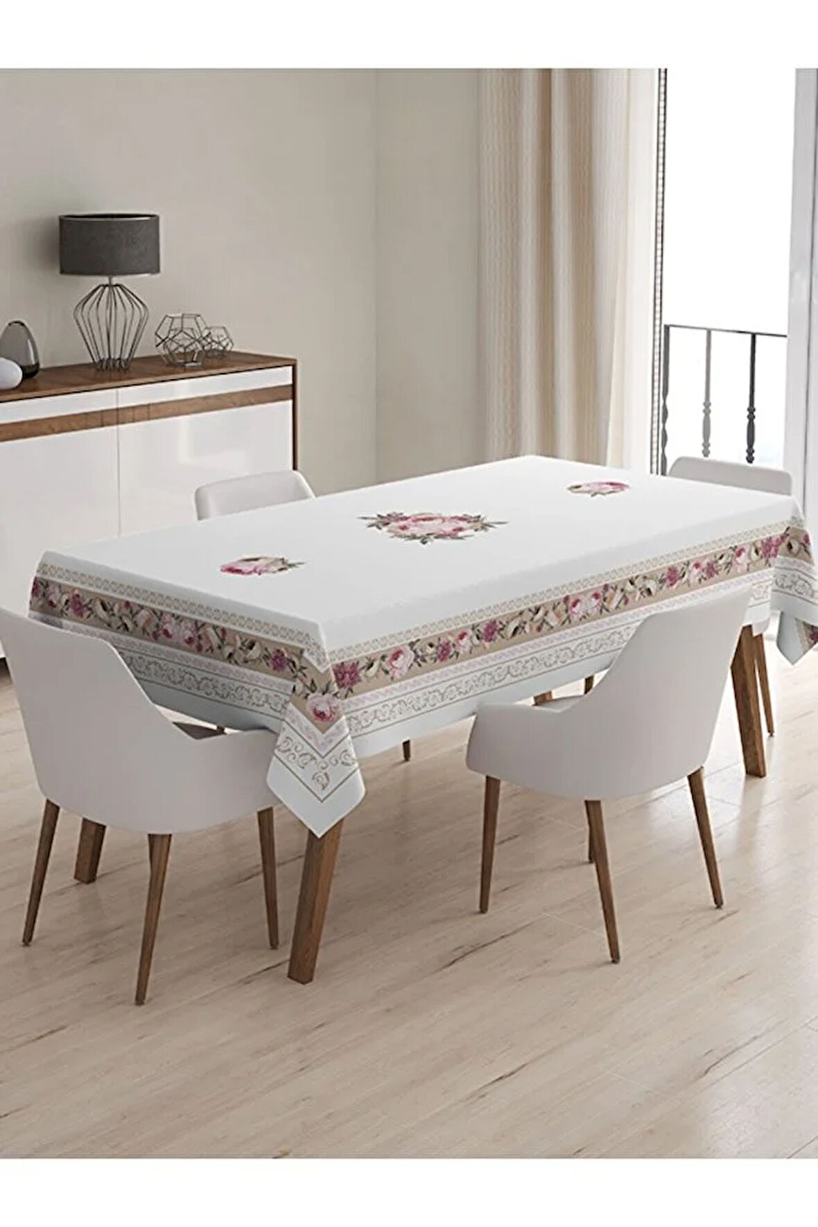 Çiçekli Estetik Pratik Masa Örtüsü 160 X 220