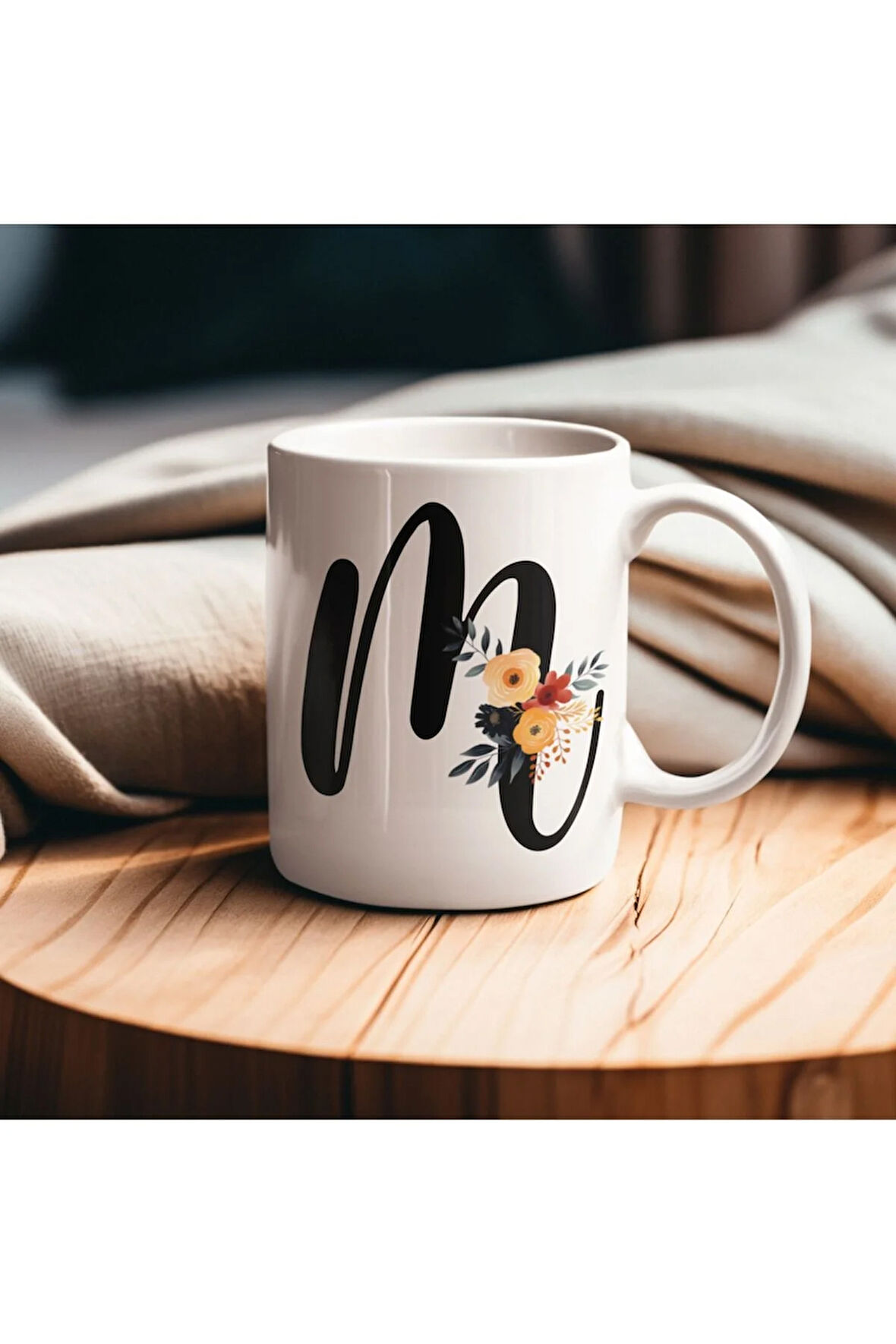 Çiçek Harfli Kupa, Harfli Kupa, Çiçekli Kupa, Yazılı Kupa, İsim Kupa, Nişan Hediyesi, Düğün Hediyesi