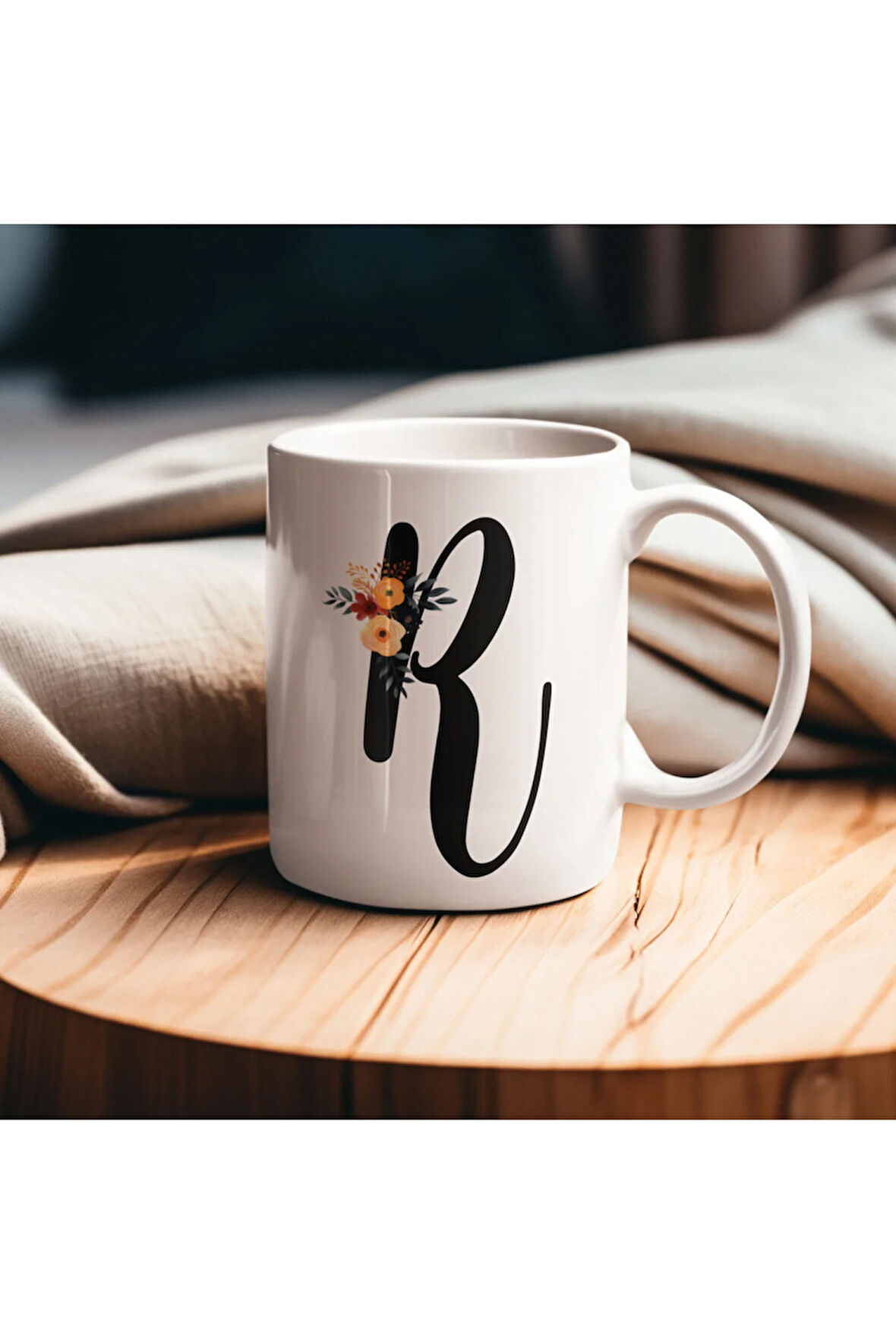 Çiçek Harfli Kupa, Harfli Kupa, Çiçekli Kupa, Yazılı Kupa, İsim Kupa, Nişan Hediyesi, Düğün Hediyesi