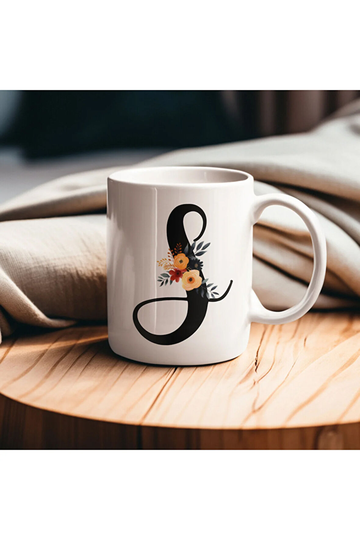 Çiçek Harfli Kupa, Harfli Kupa, Çiçekli Kupa, Yazılı Kupa, İsim Kupa, Nişan Hediyesi, Düğün Hediyesi