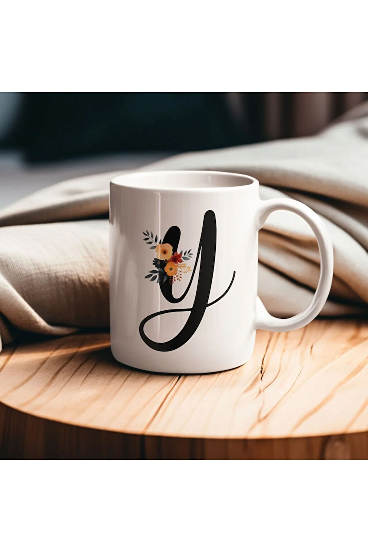 Çiçek Harfli Kupa, Harfli Kupa, Çiçekli Kupa, Yazılı Kupa, İsim Kupa, Nişan Hediyesi, Düğün Hediyesi