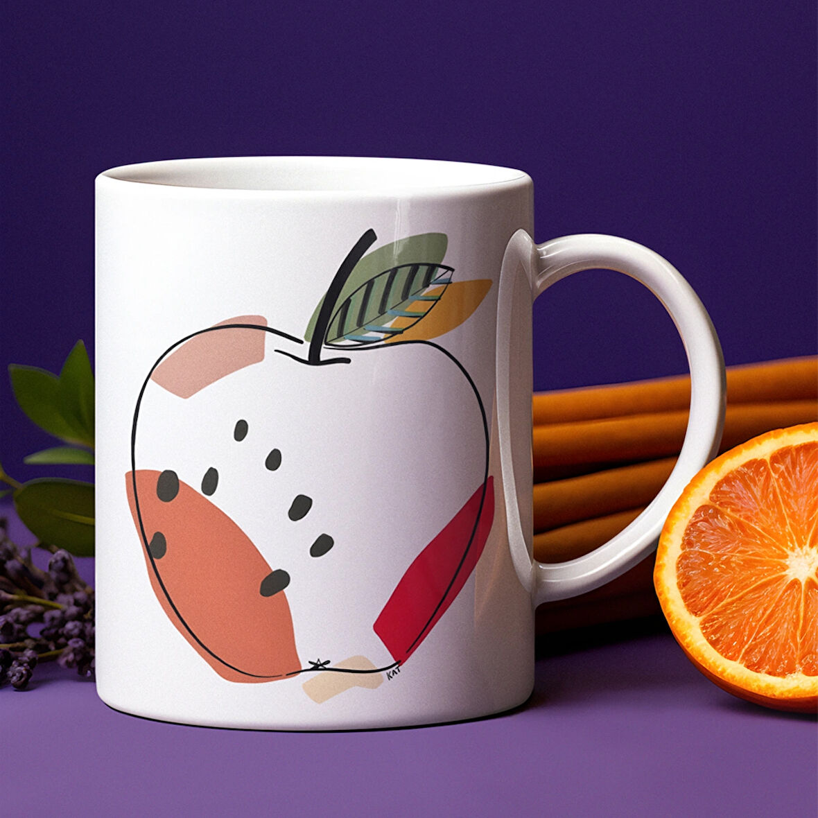 Çiçek Desenli Kahve Kupası