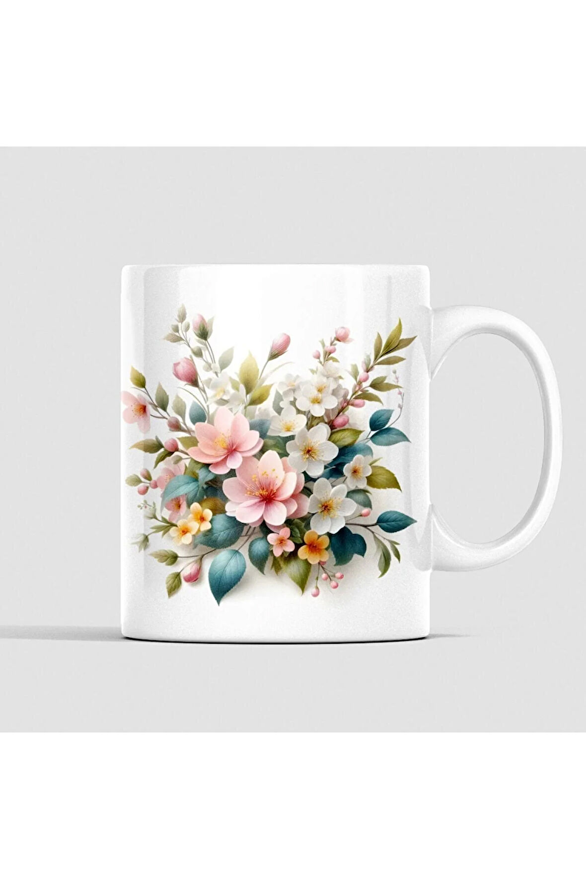 Çiçekli Kupa, Romantik Çiçekli Kupa, Kupa Baskı