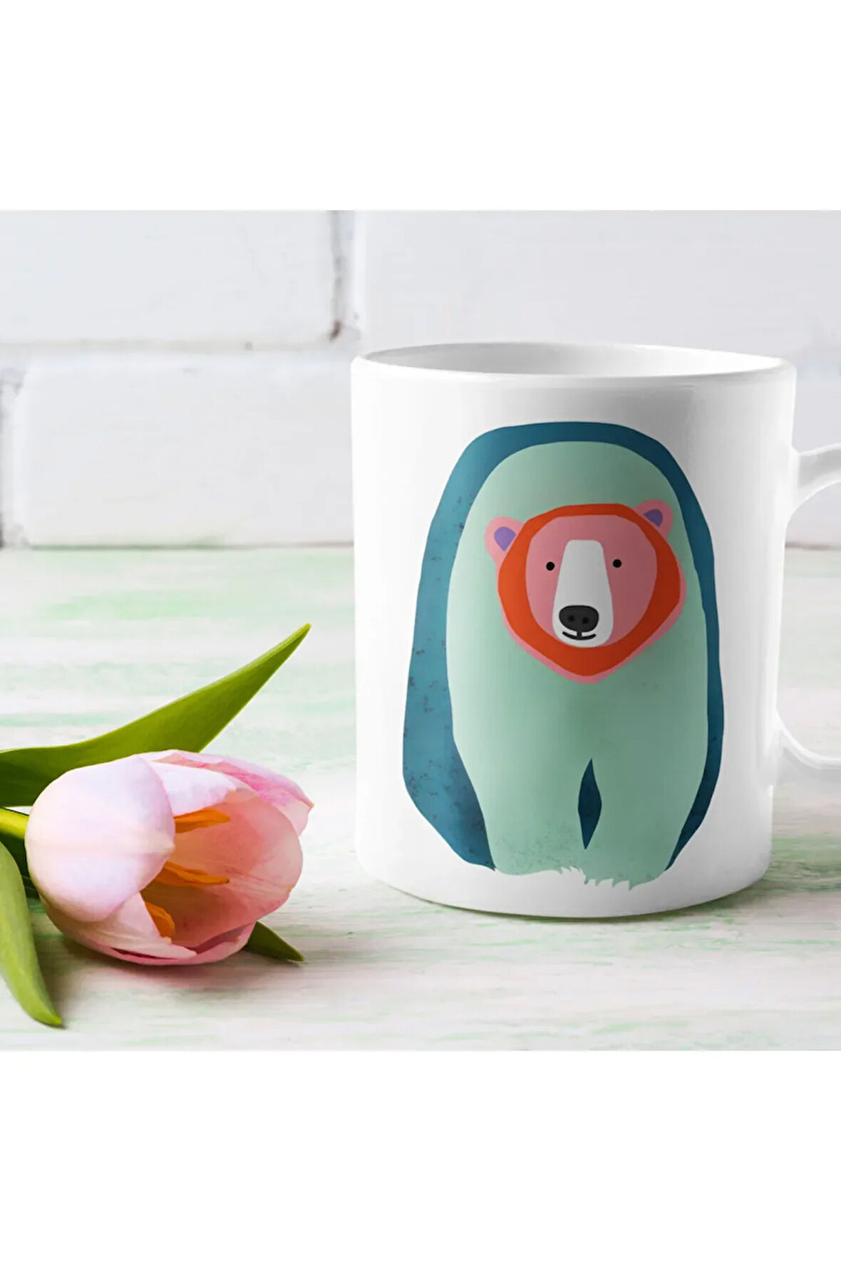 Ayılı Modern Minimal Kupa