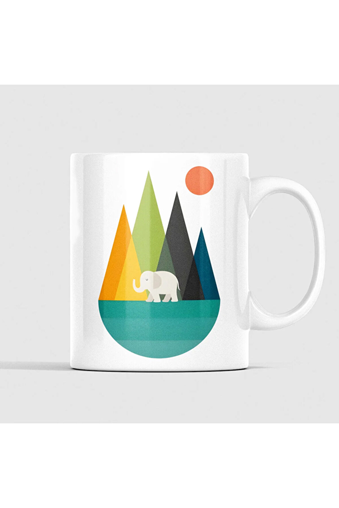 Ayı, Dağ, Kampçılık Temalı Kahve Kupası