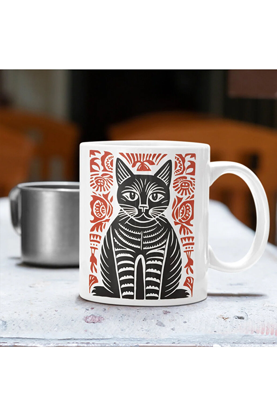 Kara Kedi Kahve Kupası, Minimalist Kupa