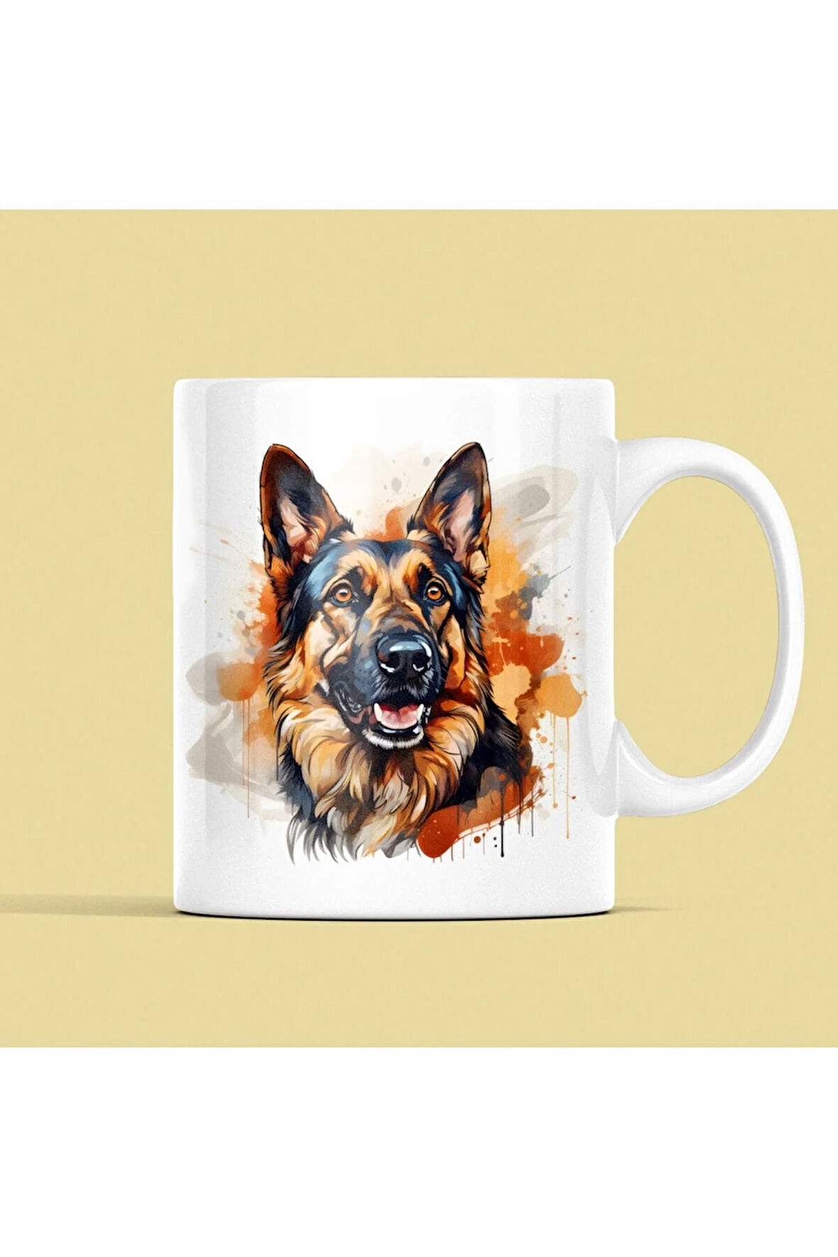 Alman Çoban Köpeği, Alman Kurdu Kupa Canlı Renkler, Kaliteli Kupa Baskı