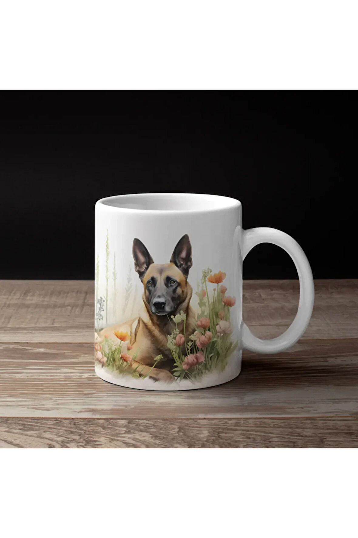 (İSİM YAZDIR) Belçika Malinois, Belgian Malinois, Belçika Kurdu, Kahve Kupası, K9 Kahve Kupası