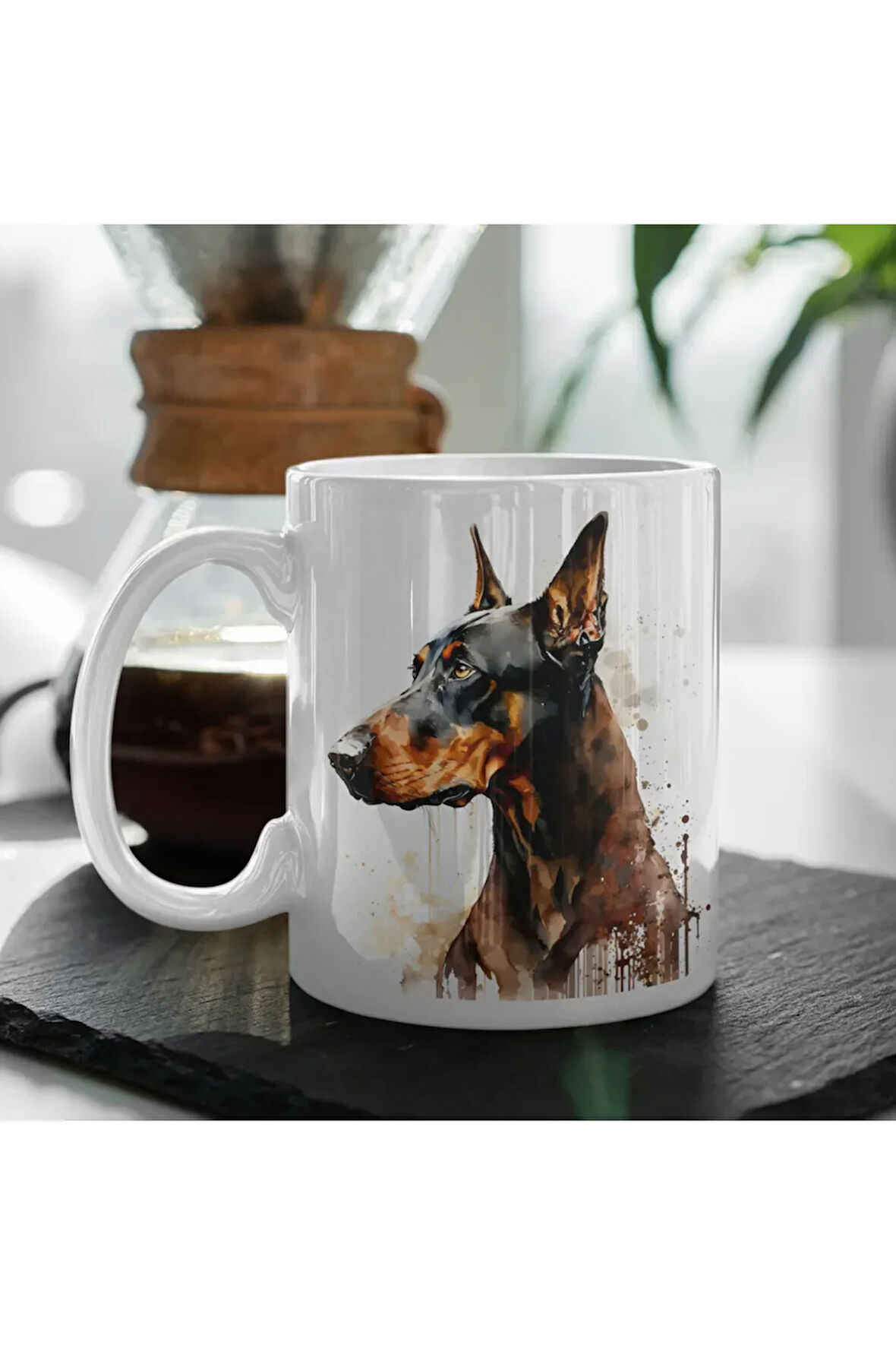 (İSİM YAZDIR) Doberman Kahve Kupası, Doberman Aşkı. Doberman Köpek Malzemeleri