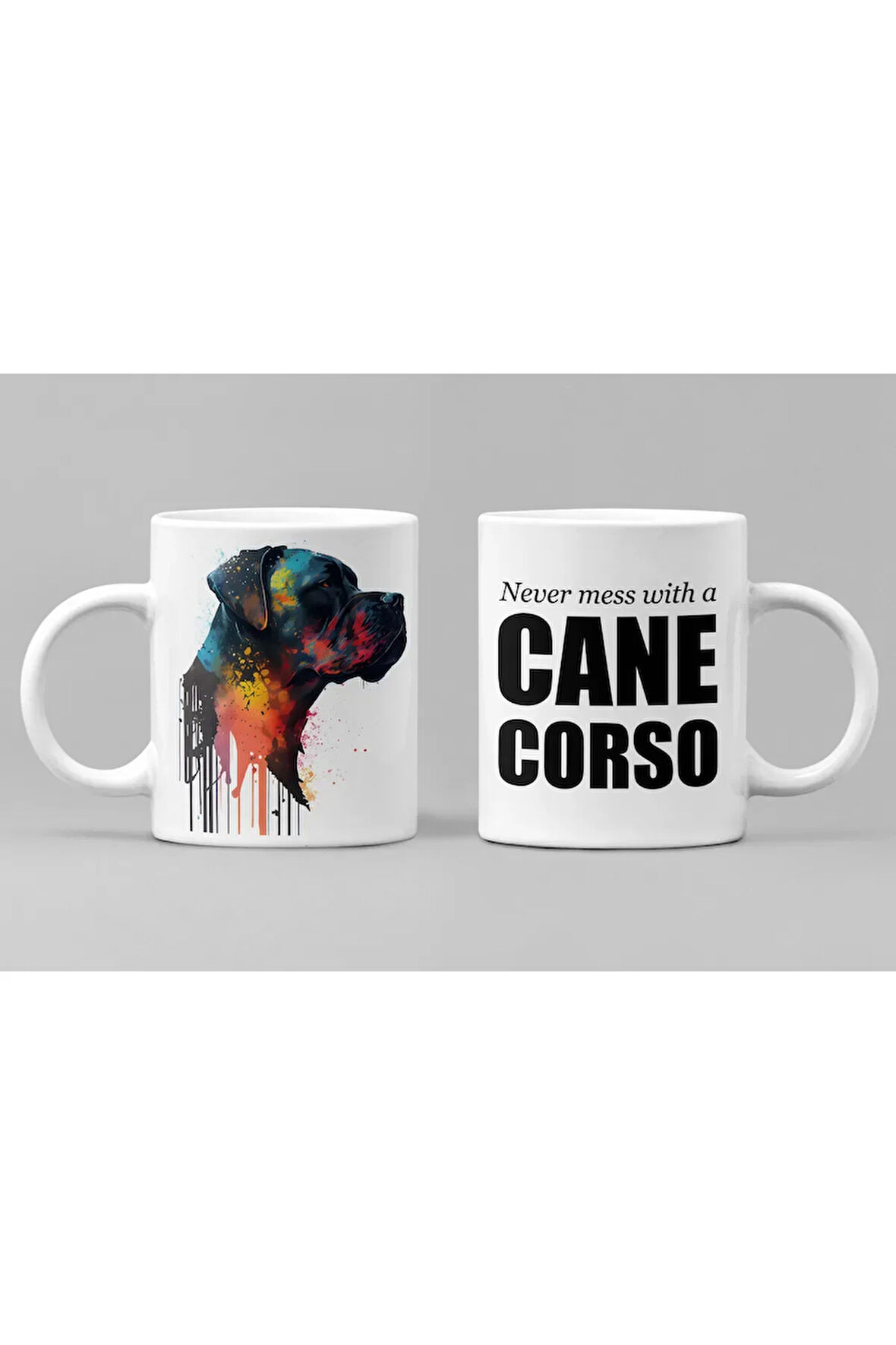 Cane Corso Köpekli Kupa (Çift Taraf Baskı) Yüksek Kaliteli Kupa Baskı