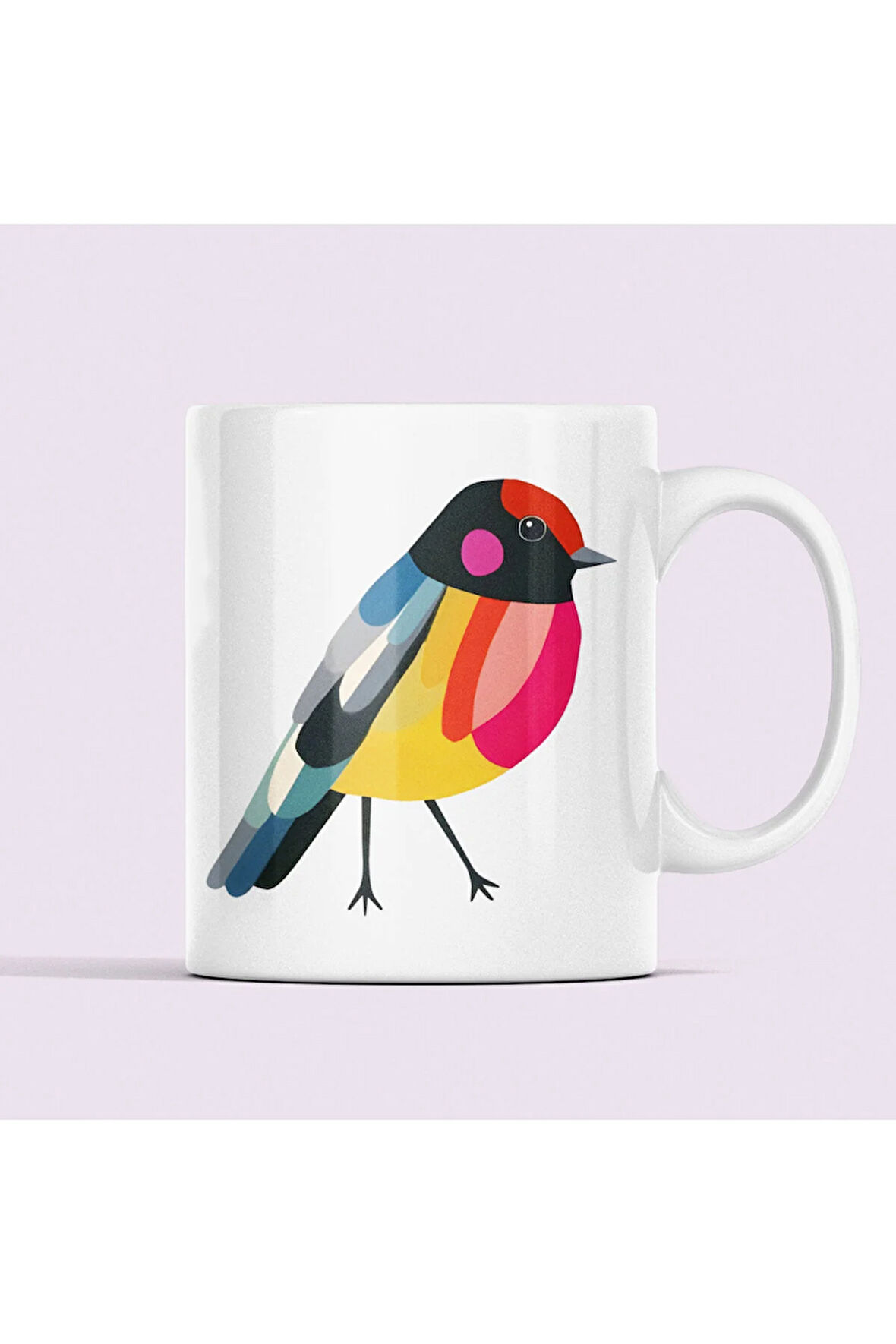 Kuşlu Kupa, Modern Renkli Kuşlu Kahve Kupası