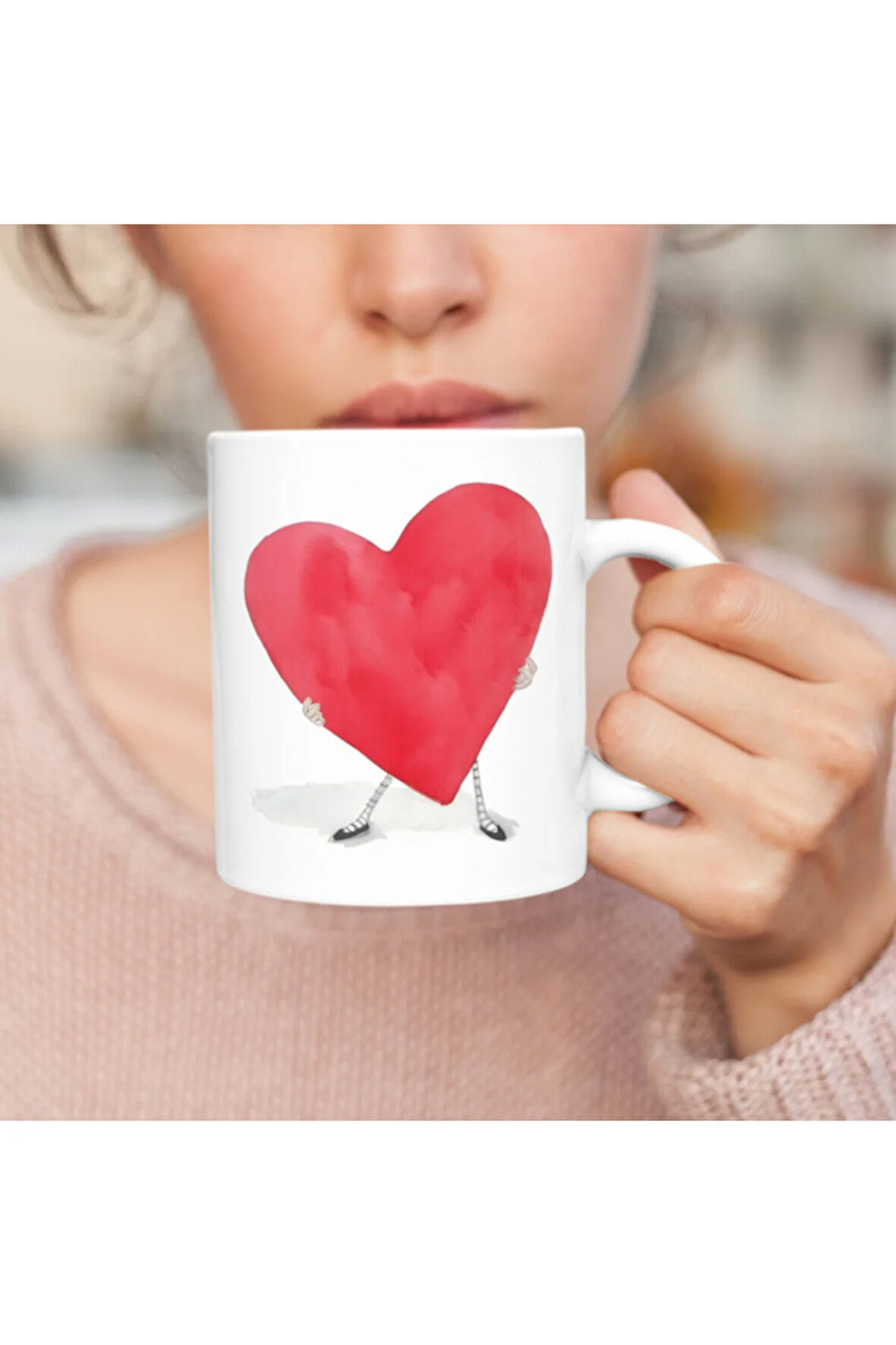İSİM YAZDIR - Sevgililer Günü Hediyesi, Kalpli Kupa, Sevgiliye Hediye, Kahve Kupası