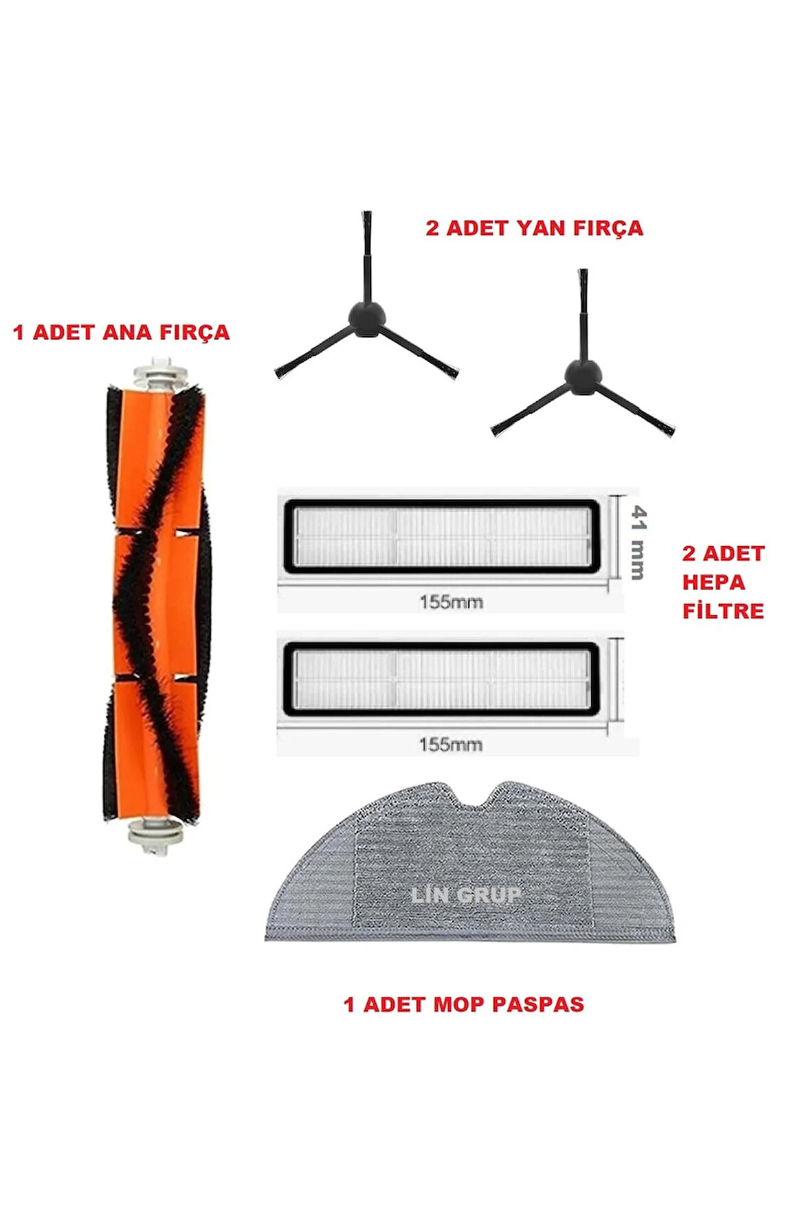 Trouver Robot Lds Sensörlü Vacuum Mop Fırça Filtre Yedek Parçaları