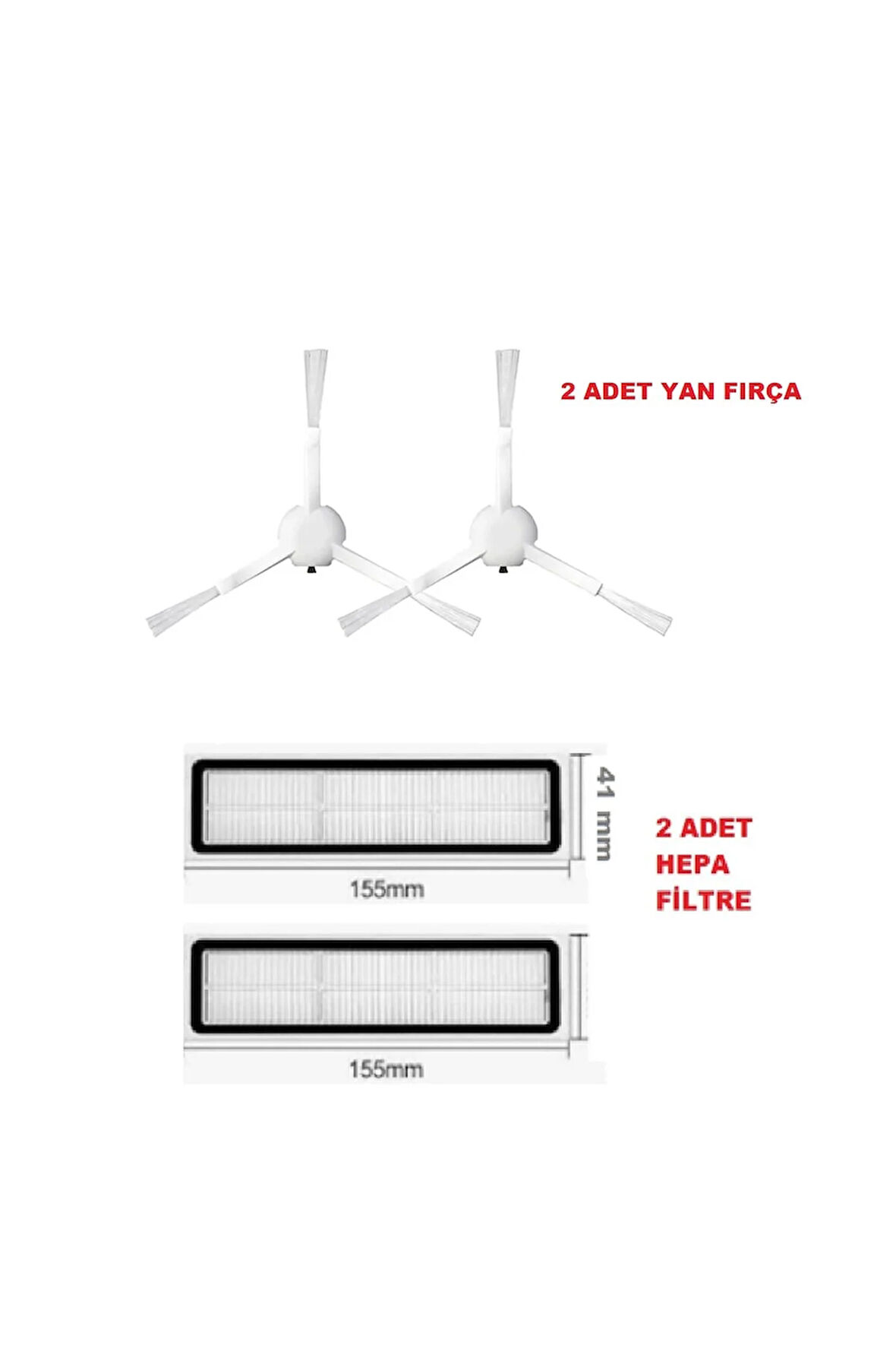 Trouver Robot Lds Sensörlü Vacuum Mop HEPA FİLTRE YAN FIRÇA