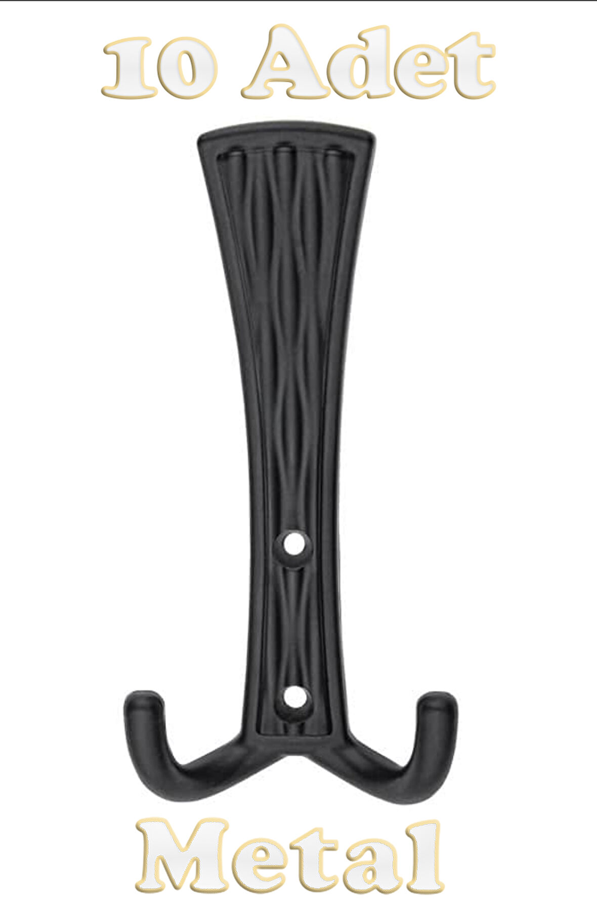 Troy Portmanto Vestiyer Duvar Dolap Elbise Askısı Siyah Metal Mobilya Kapı Askılığı Askılık (10 Adet)